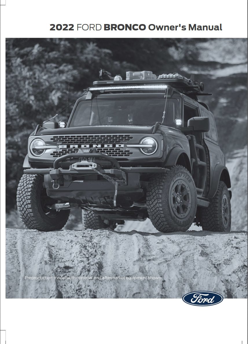 2022 ford bronco owner's manual