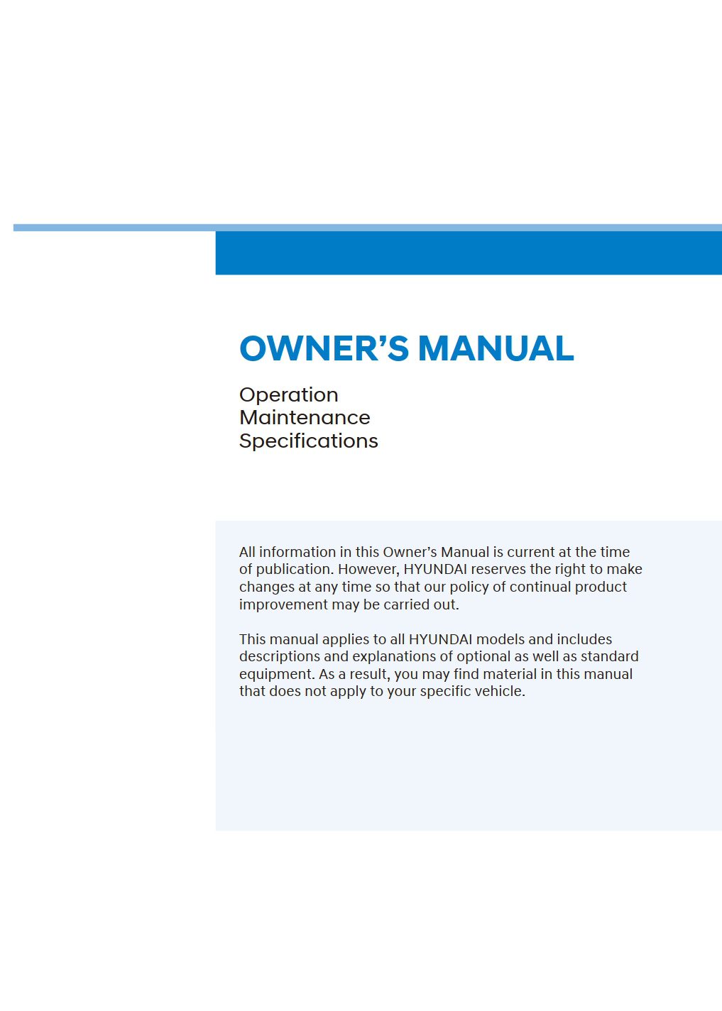 2022 hyundai venue owner's manual