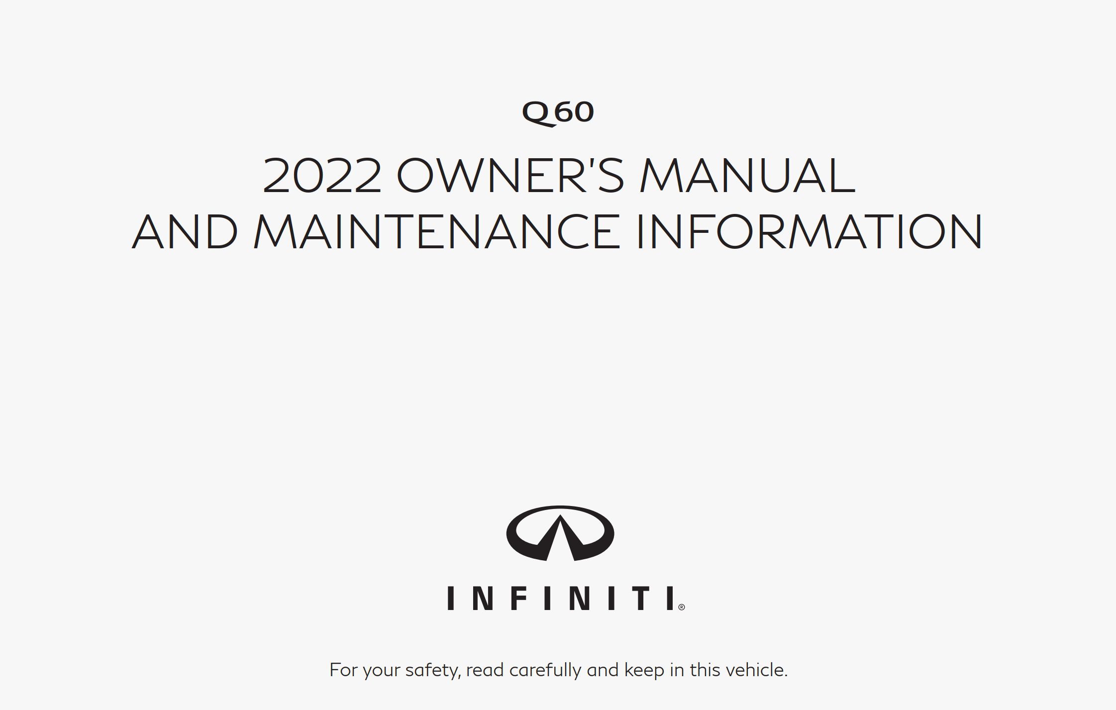 2022 infiniti q60 owner's manual