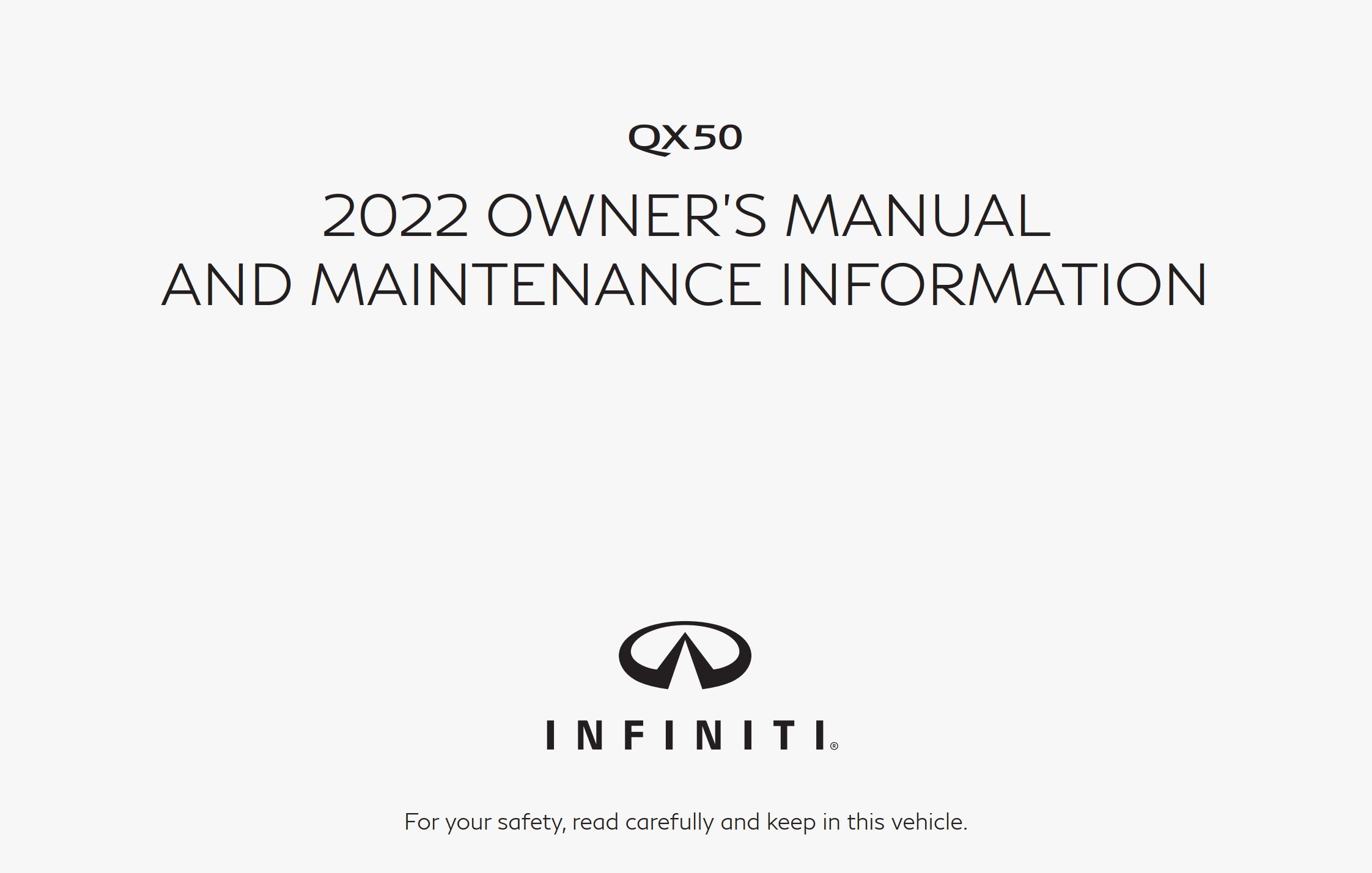 2022 infiniti qx50 owner's manual