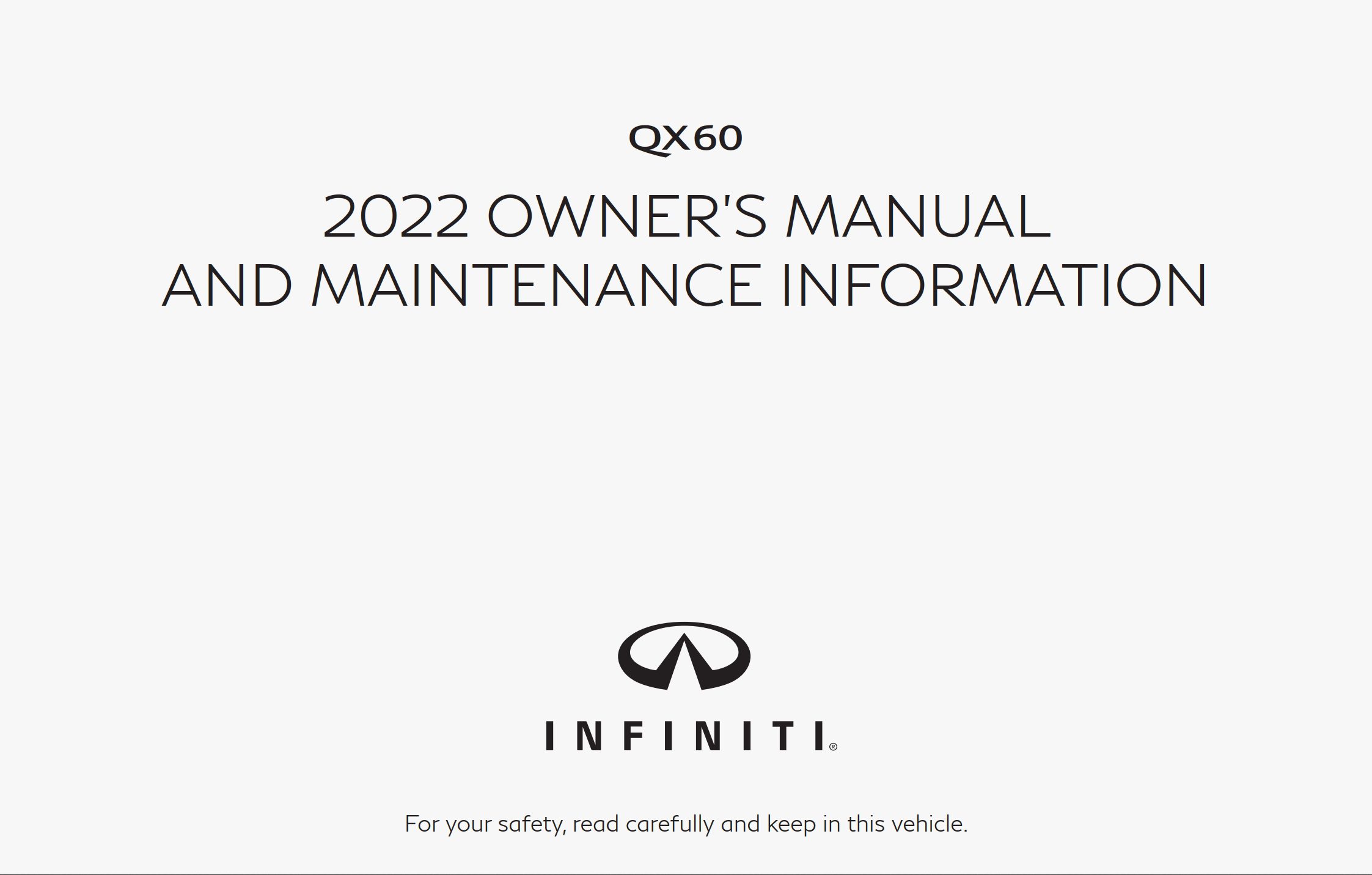 2022 infiniti qx60 owner's manual