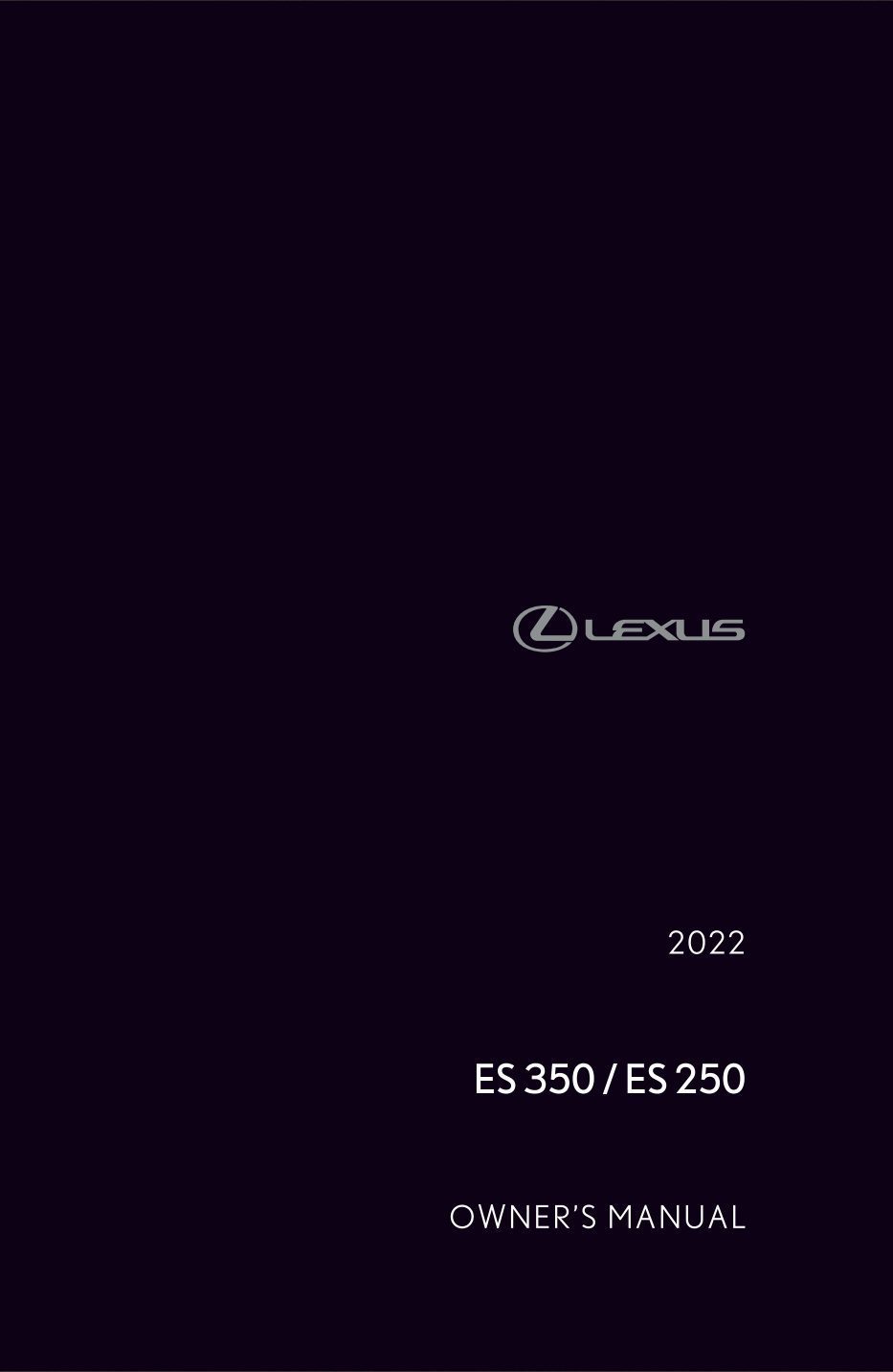 2022 lexus es350 owner's manual