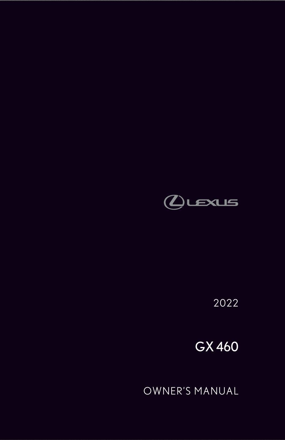 2022 lexus gx460 owner's manual