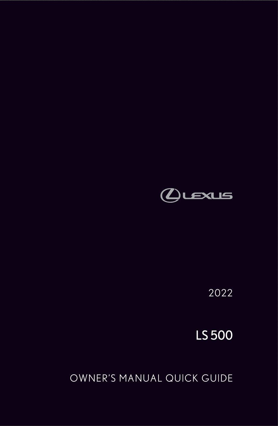 2022 lexus ls500 owner's manual