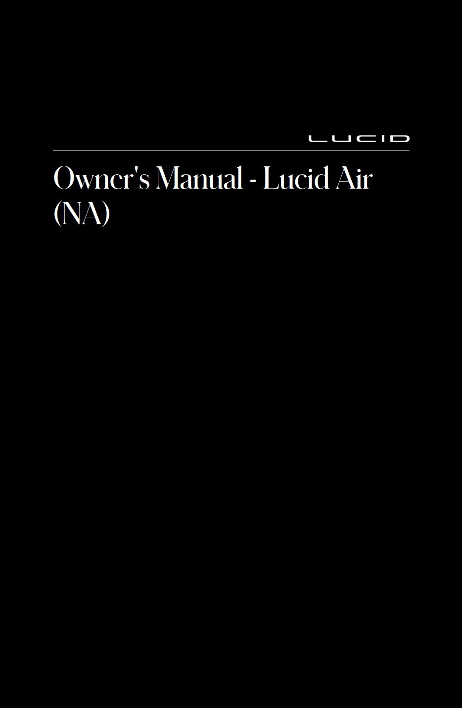 2022 lucid air owner's manual