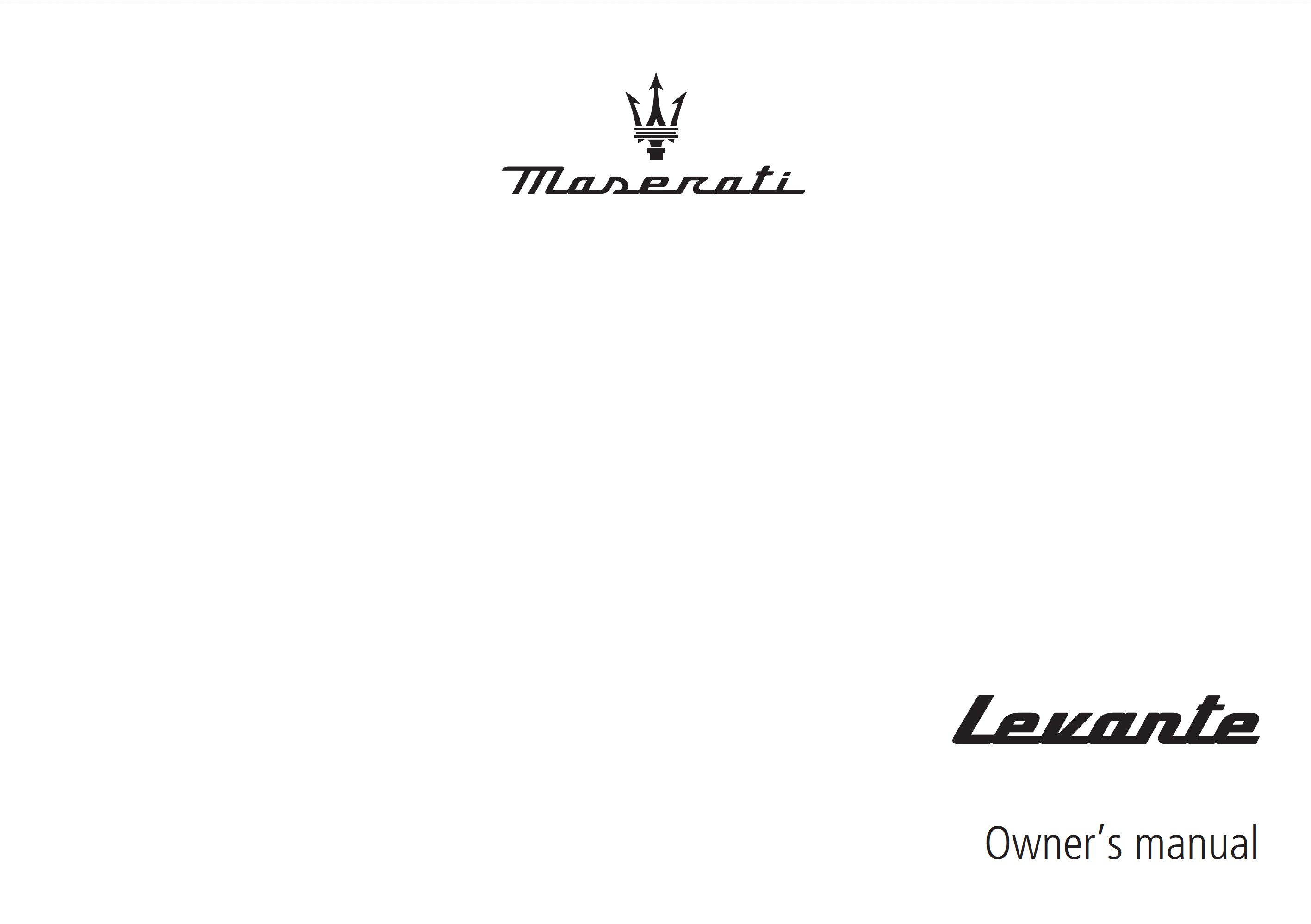 2022 maserati levante owner's manual