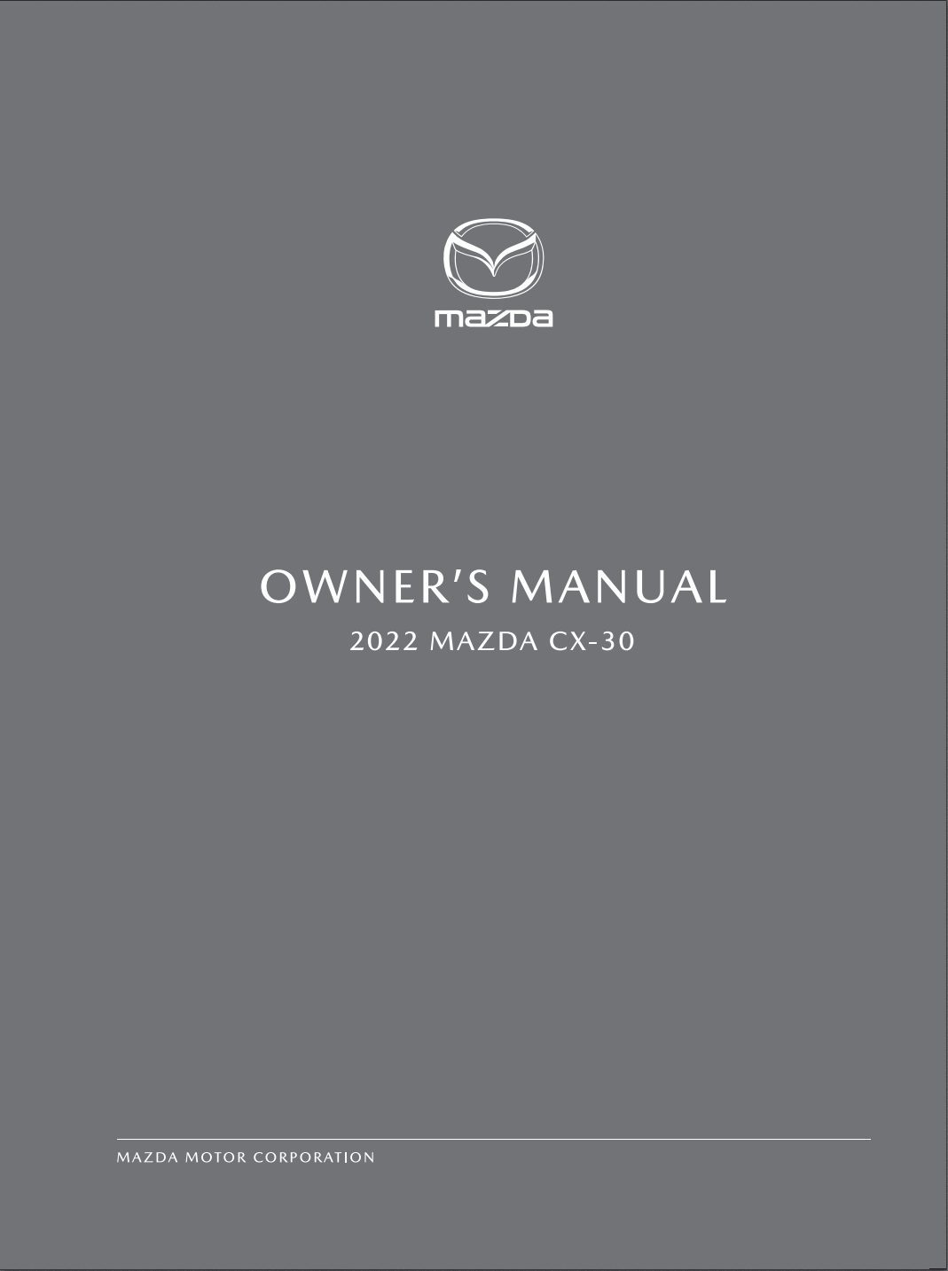 2022 mazda cx3 owner's manual