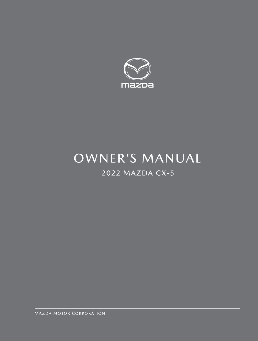 2022 mazda cx5 owner's manual