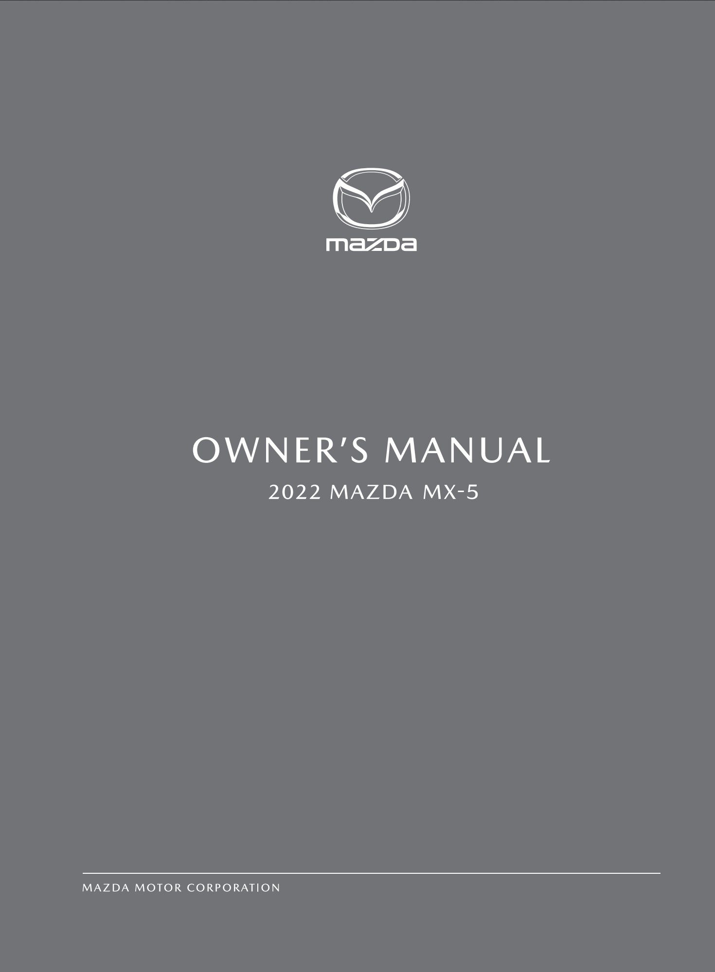 2022 mazda mx5 miata owner's manual