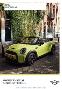 2022 mini cooper convertible owner's manual