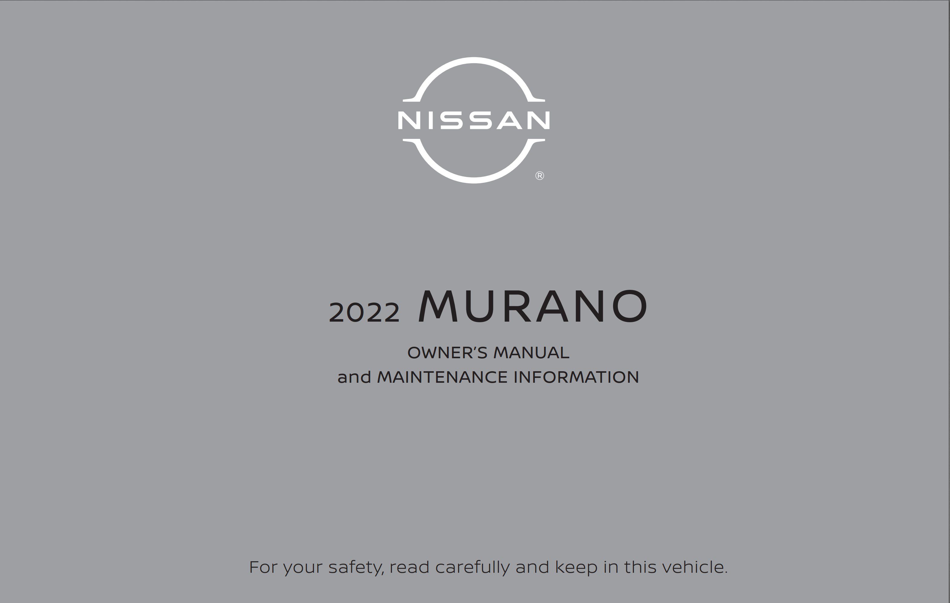 2022 nissan murano owner's manual