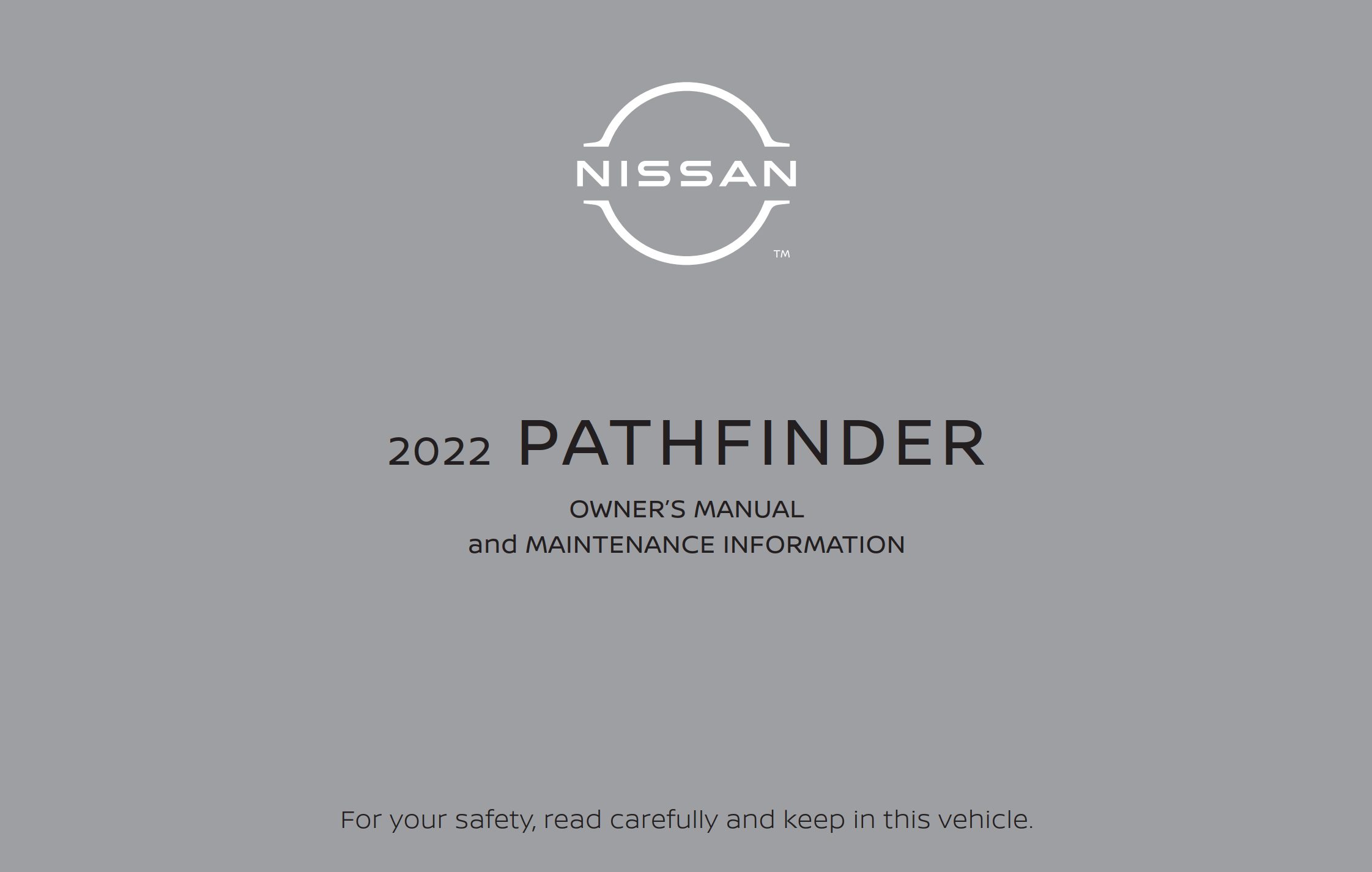 2022 nissan pathfinder owner's manual