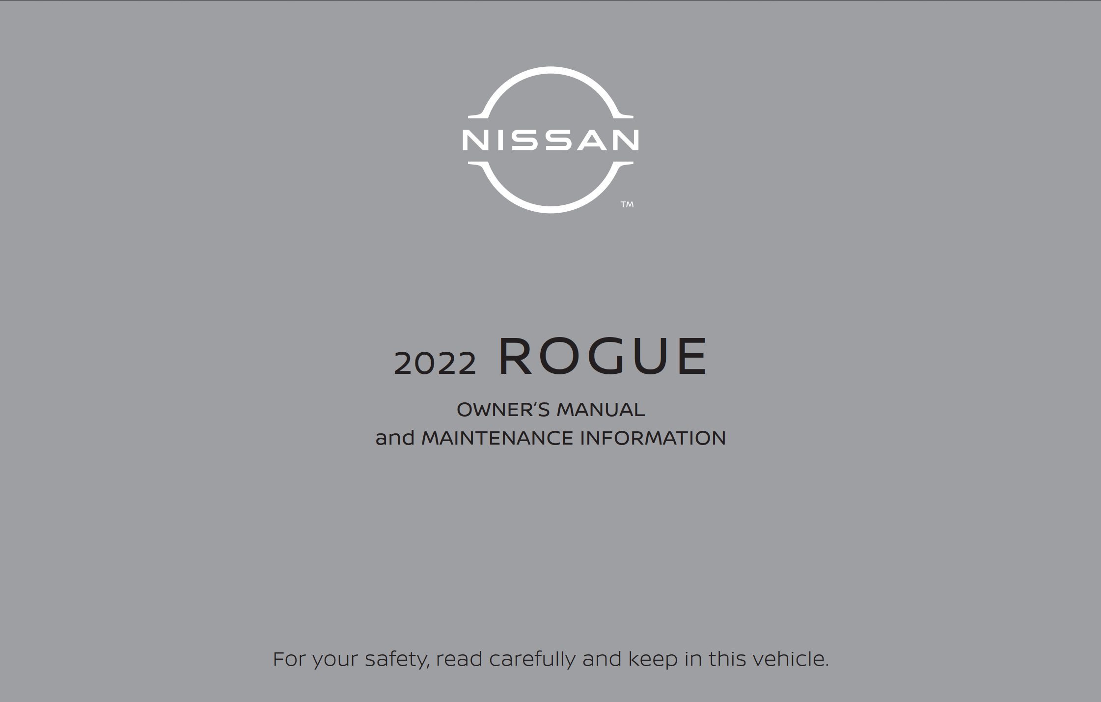 2022 nissan rogue owner's manual