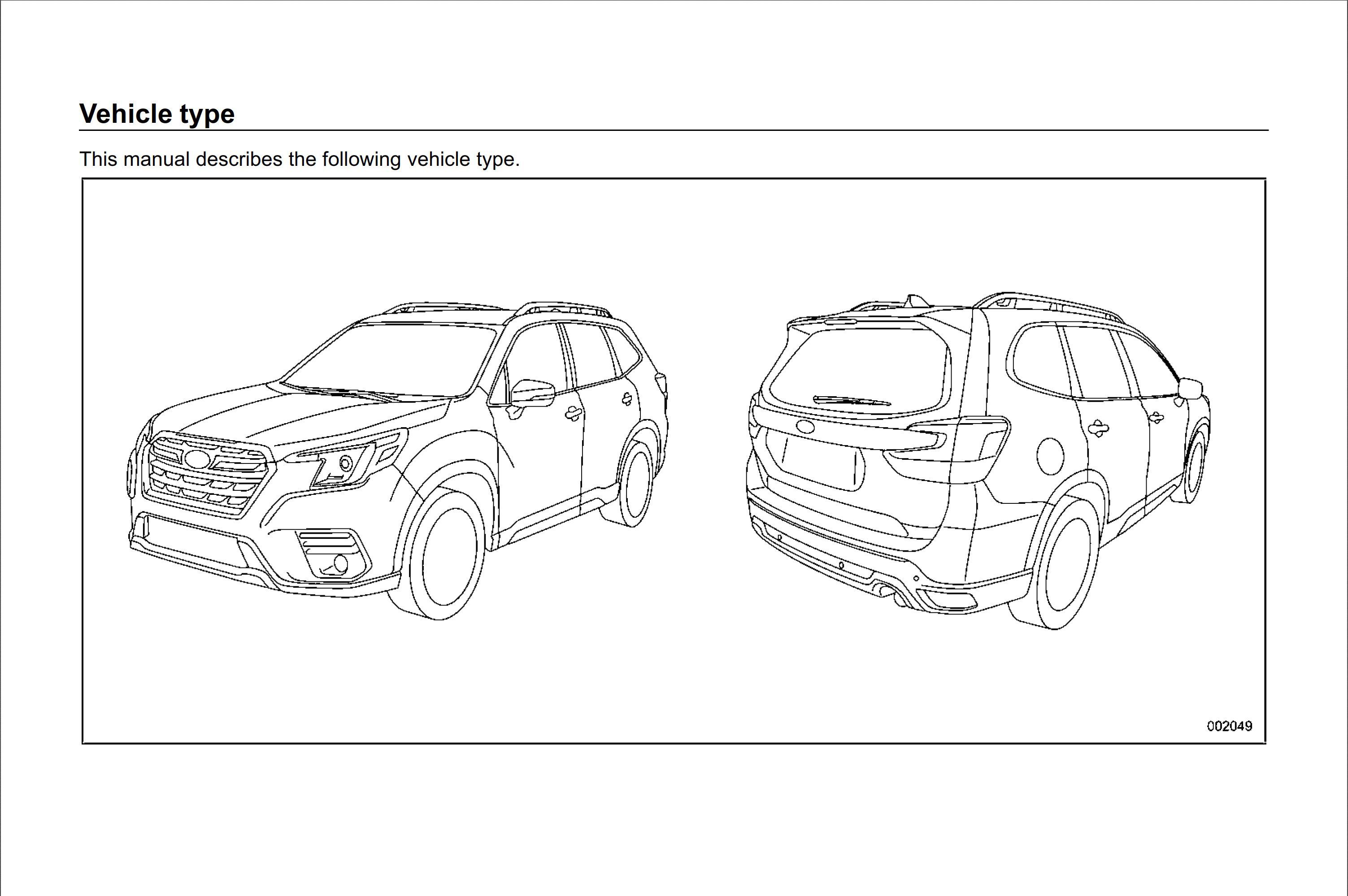 2022 subaru forester owner's manual