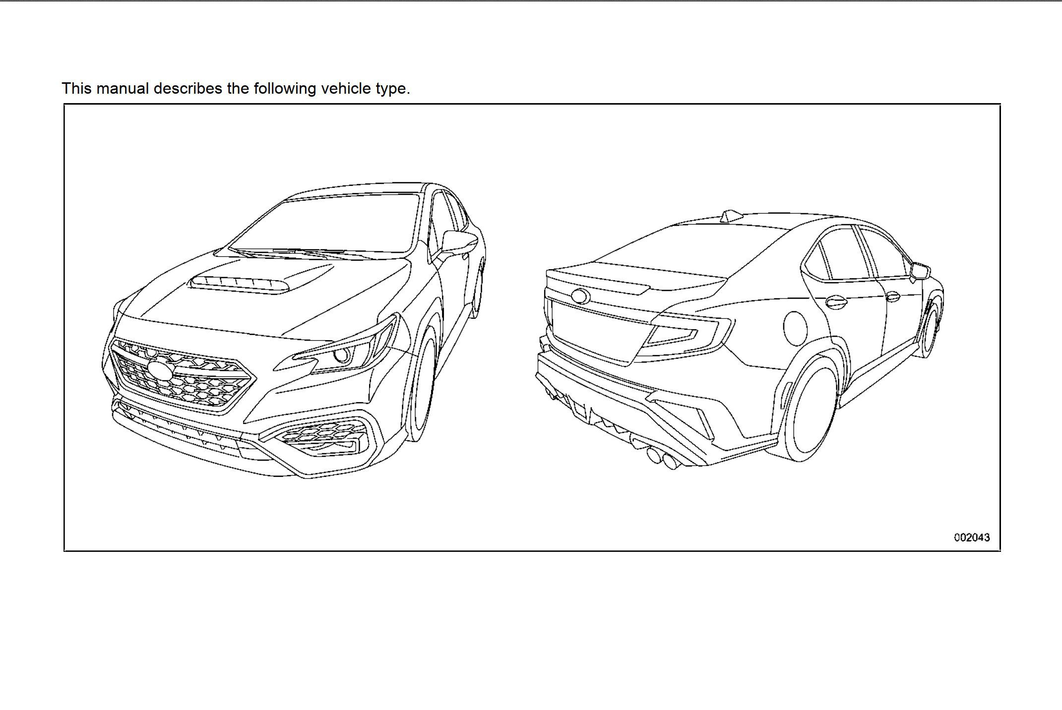 2022 subaru wrx owner's manual