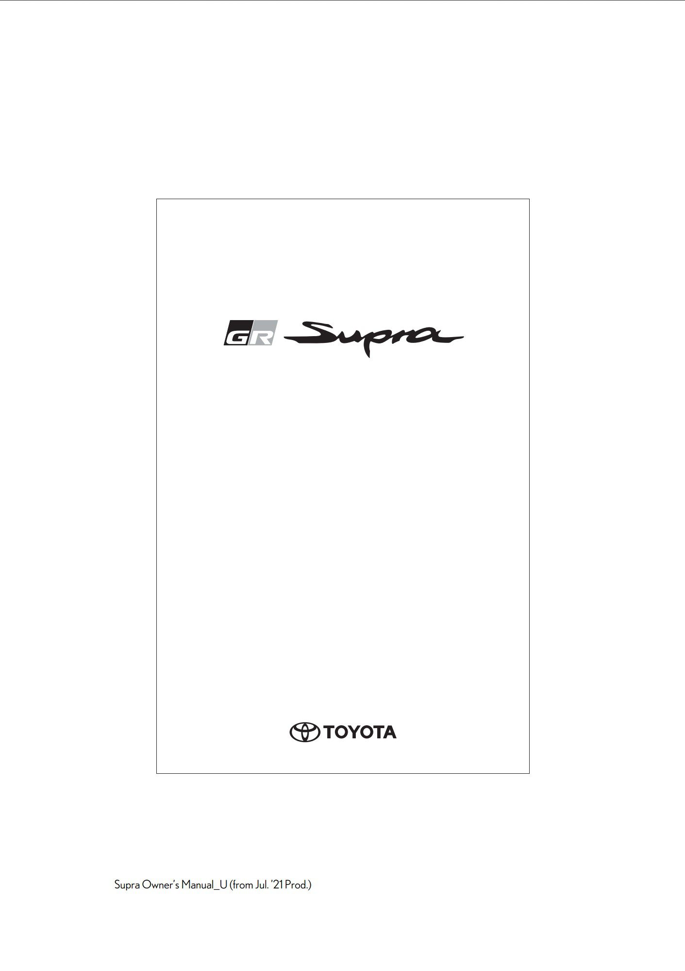 2022 toyota supra owner's manual