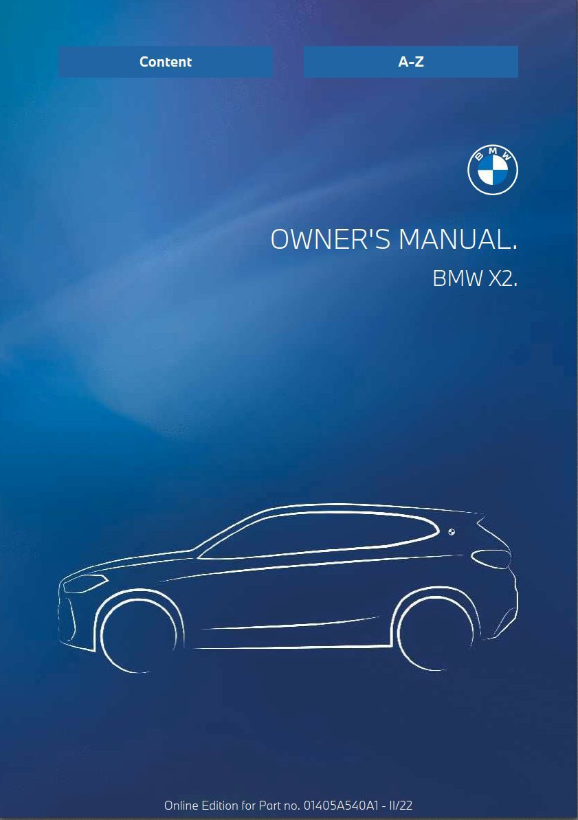 2023 bmw x2 owner's manual