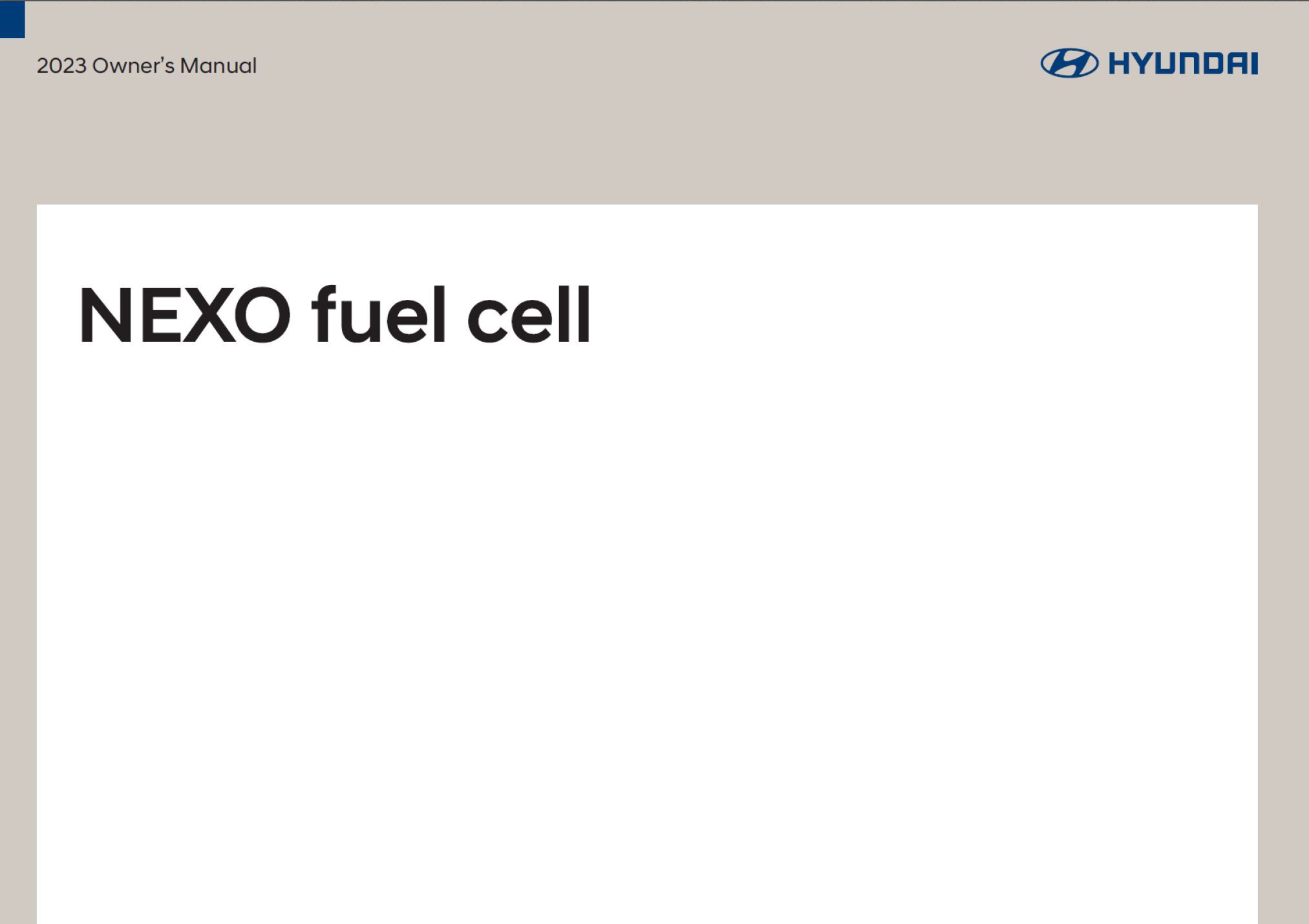 2023 hyundai nexo owner's manual