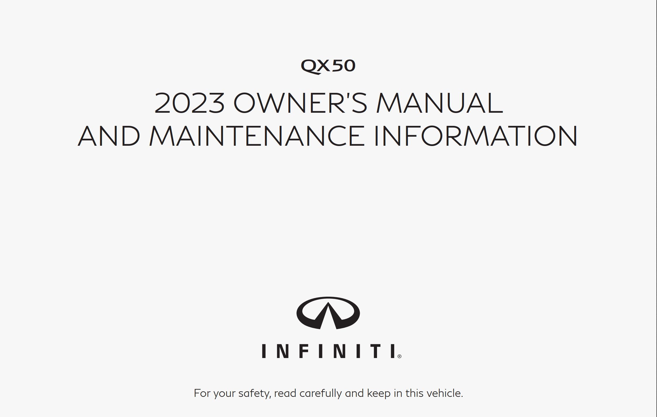 2023 infiniti qx50 owner's manual