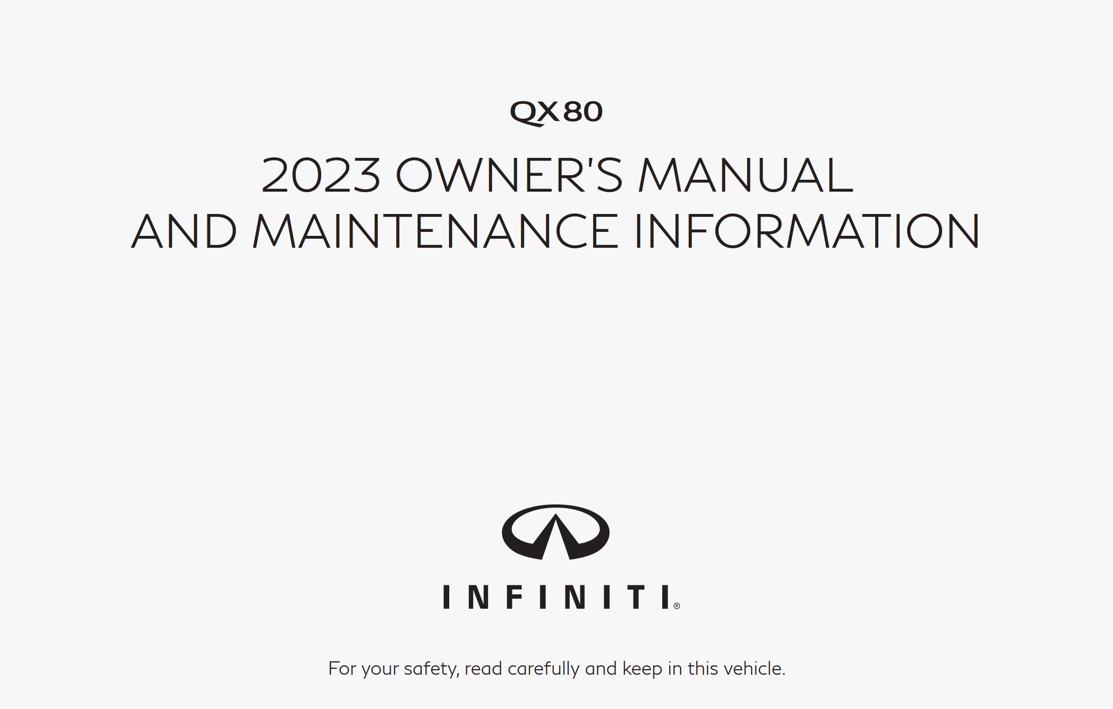 2023 infiniti qx80 owner's manual