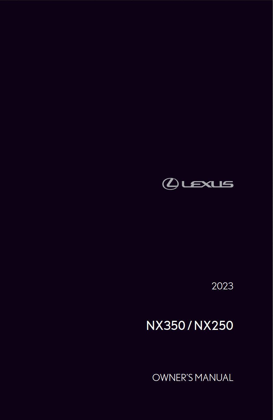 2023 lexus nx 250 350 owner's manual