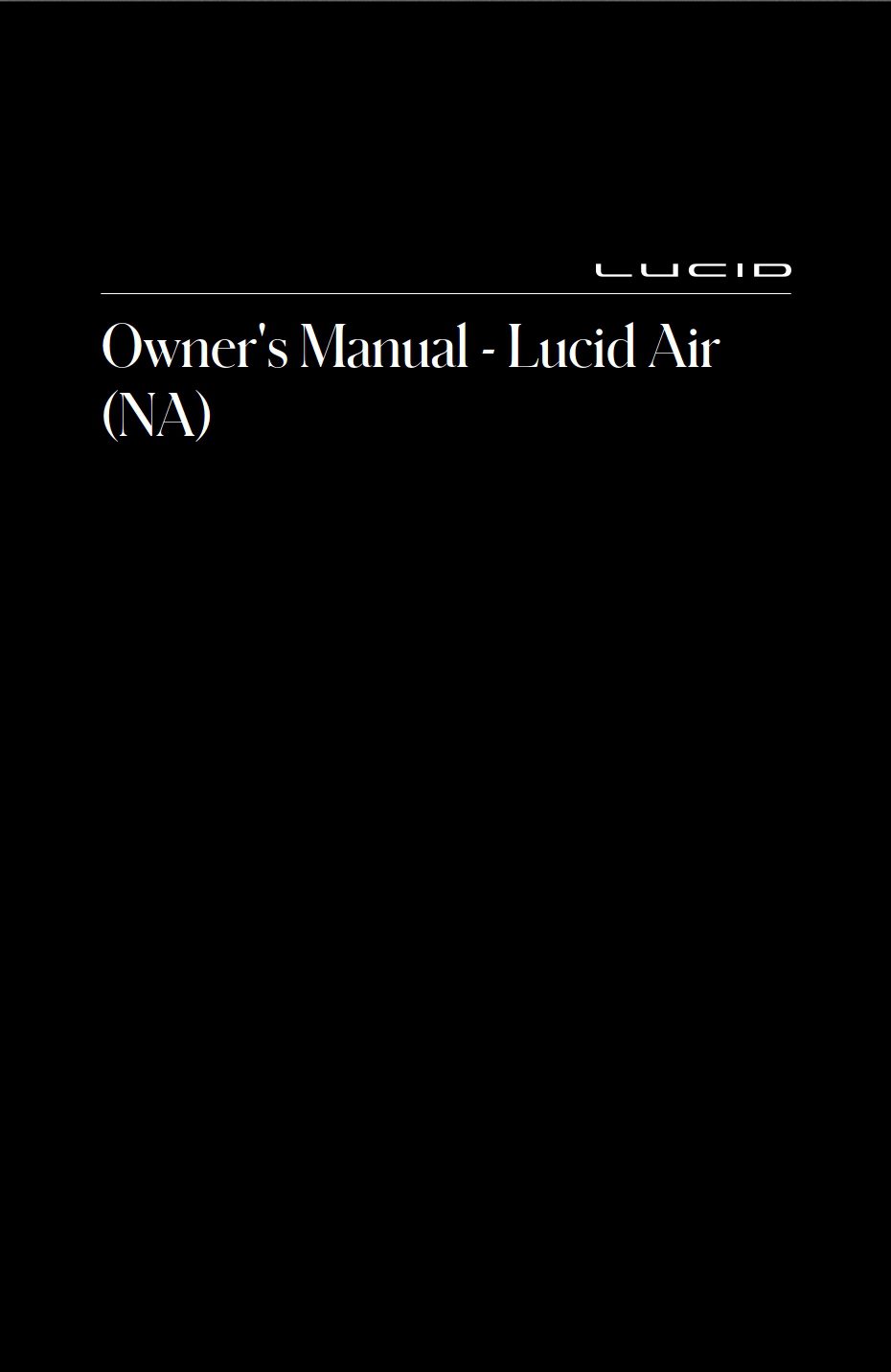 2023 lucid air owner's manual