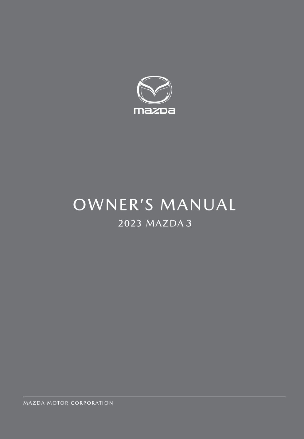 2023 mazda 3 owner's manual