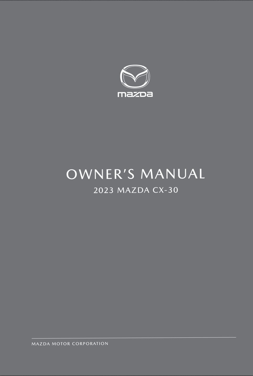 2023 mazda cx 30 owner's manual