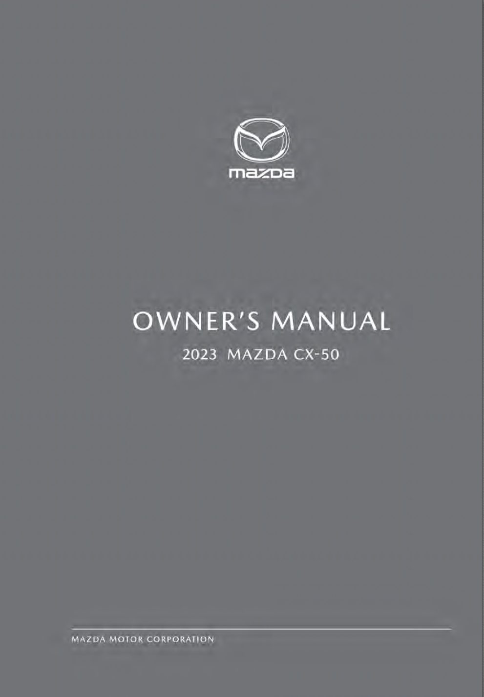 2023 mazda cx 50 owner's manual