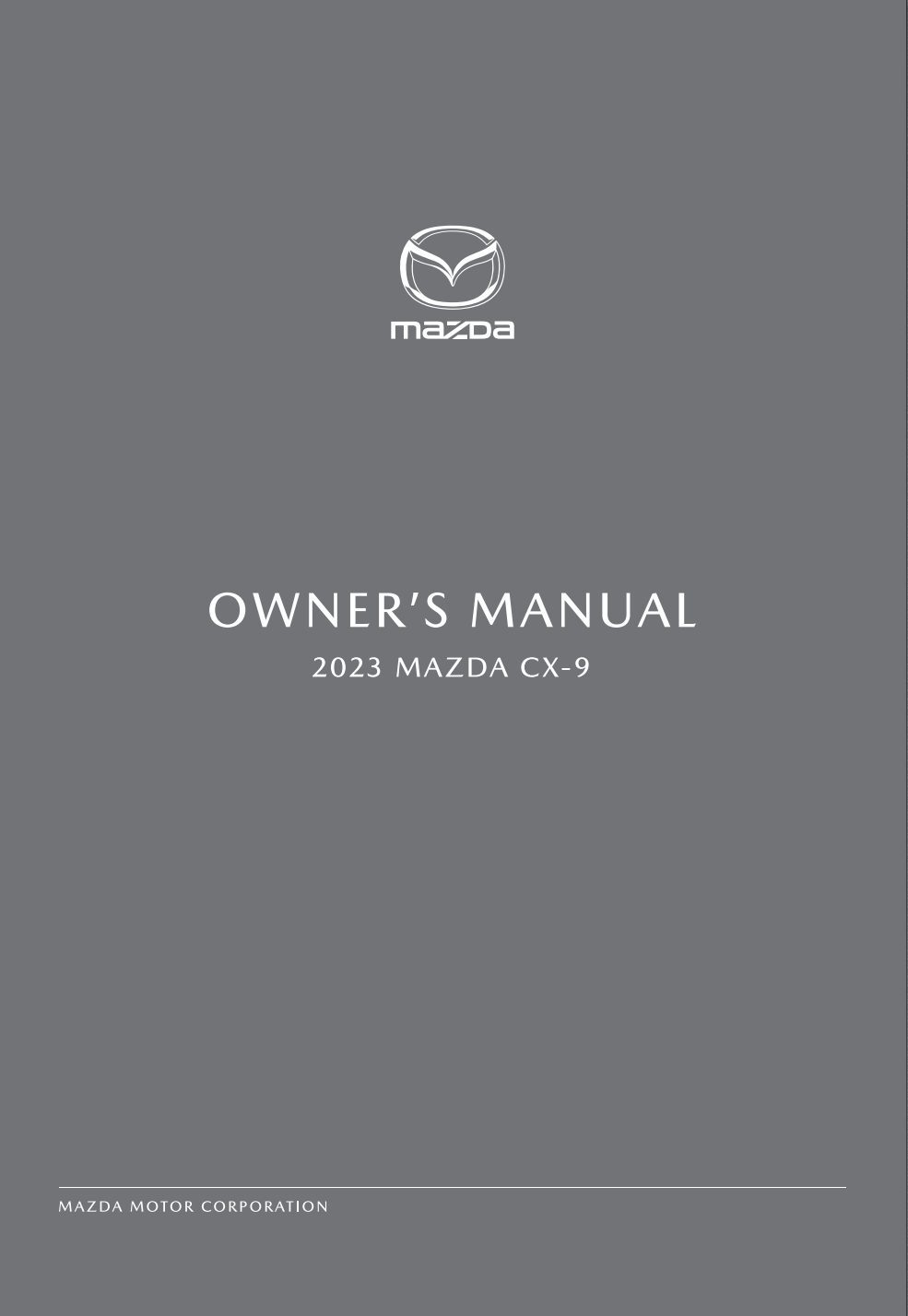 2023 mazda cx9 owner's manual