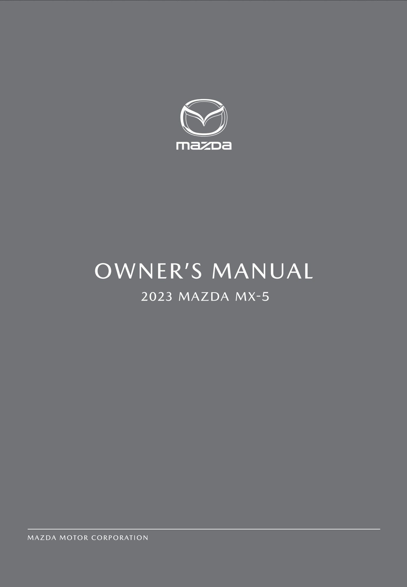 2023 mazda mx5 miata owner's manual