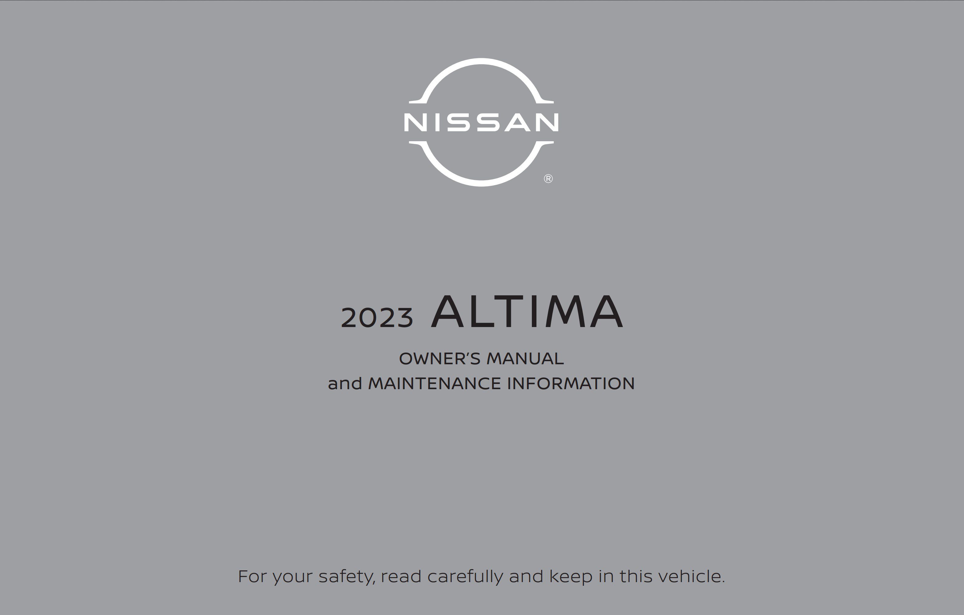 2023 nissan altima owner's manual