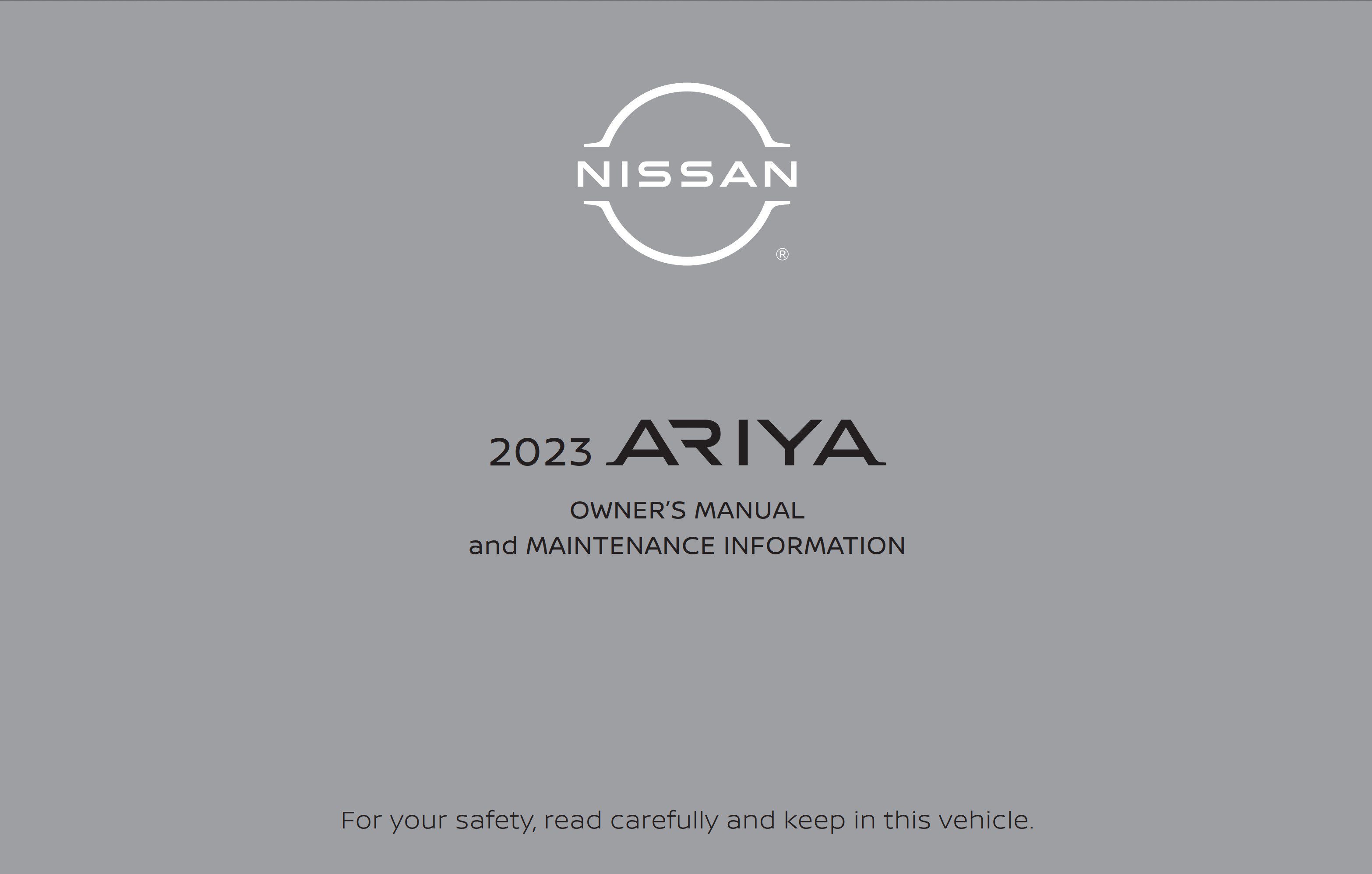 2023 nissan ariya owner's manual