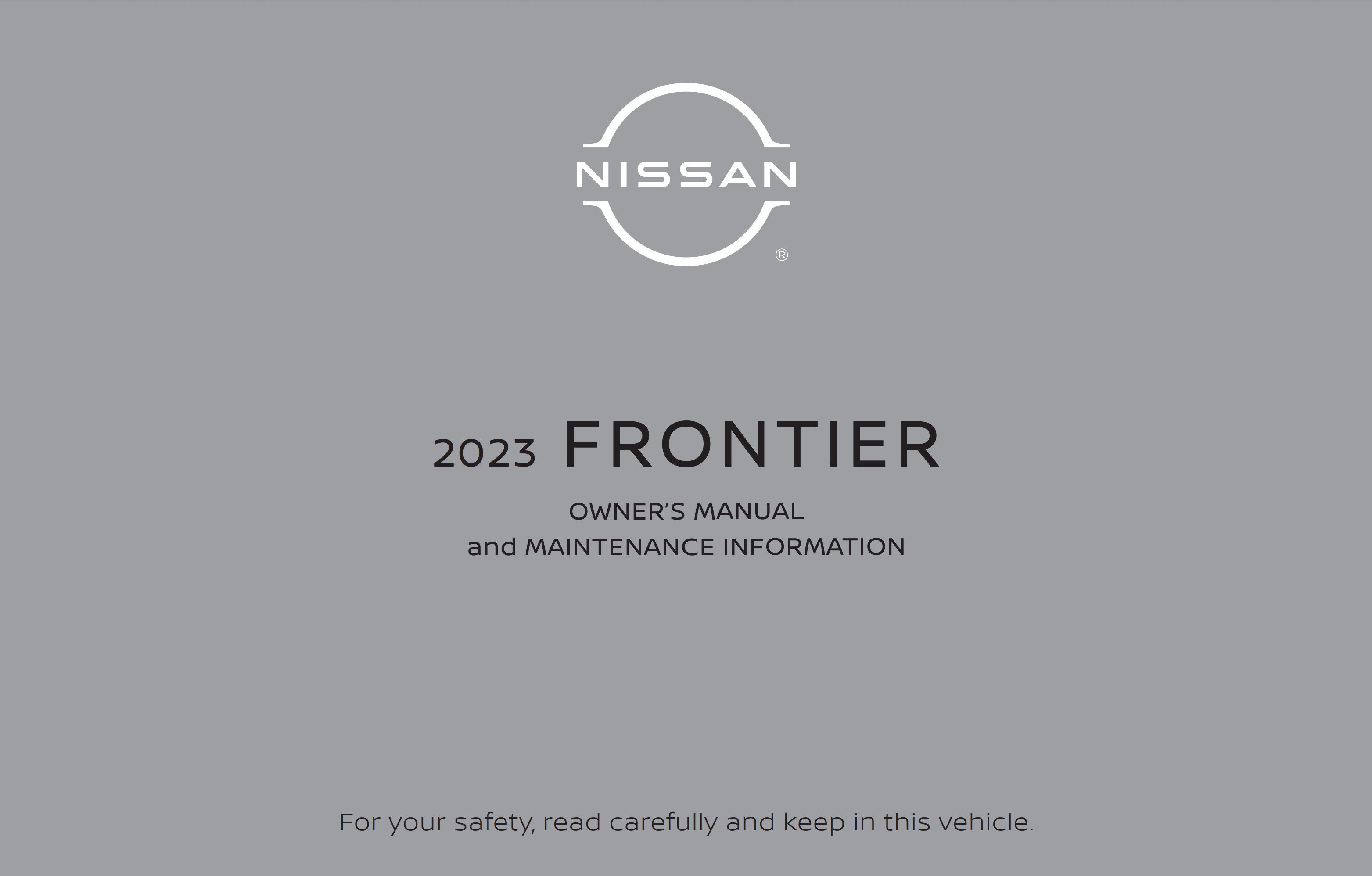 2023 nissan frontier owner's manual