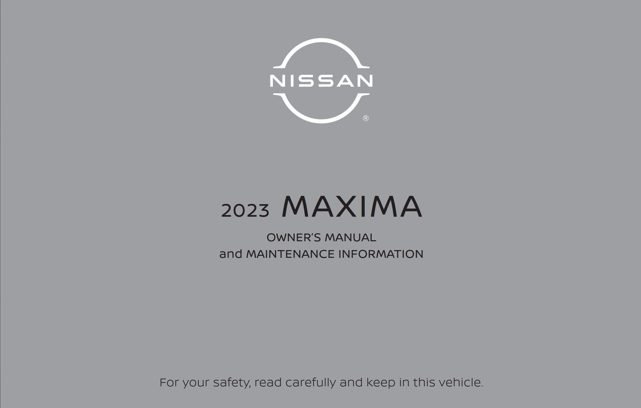 2023 nissan maxima owner's manual