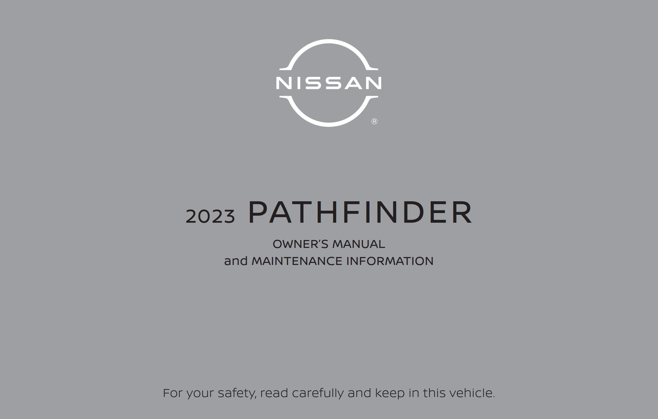 2023 nissan pathfinder owner's manual