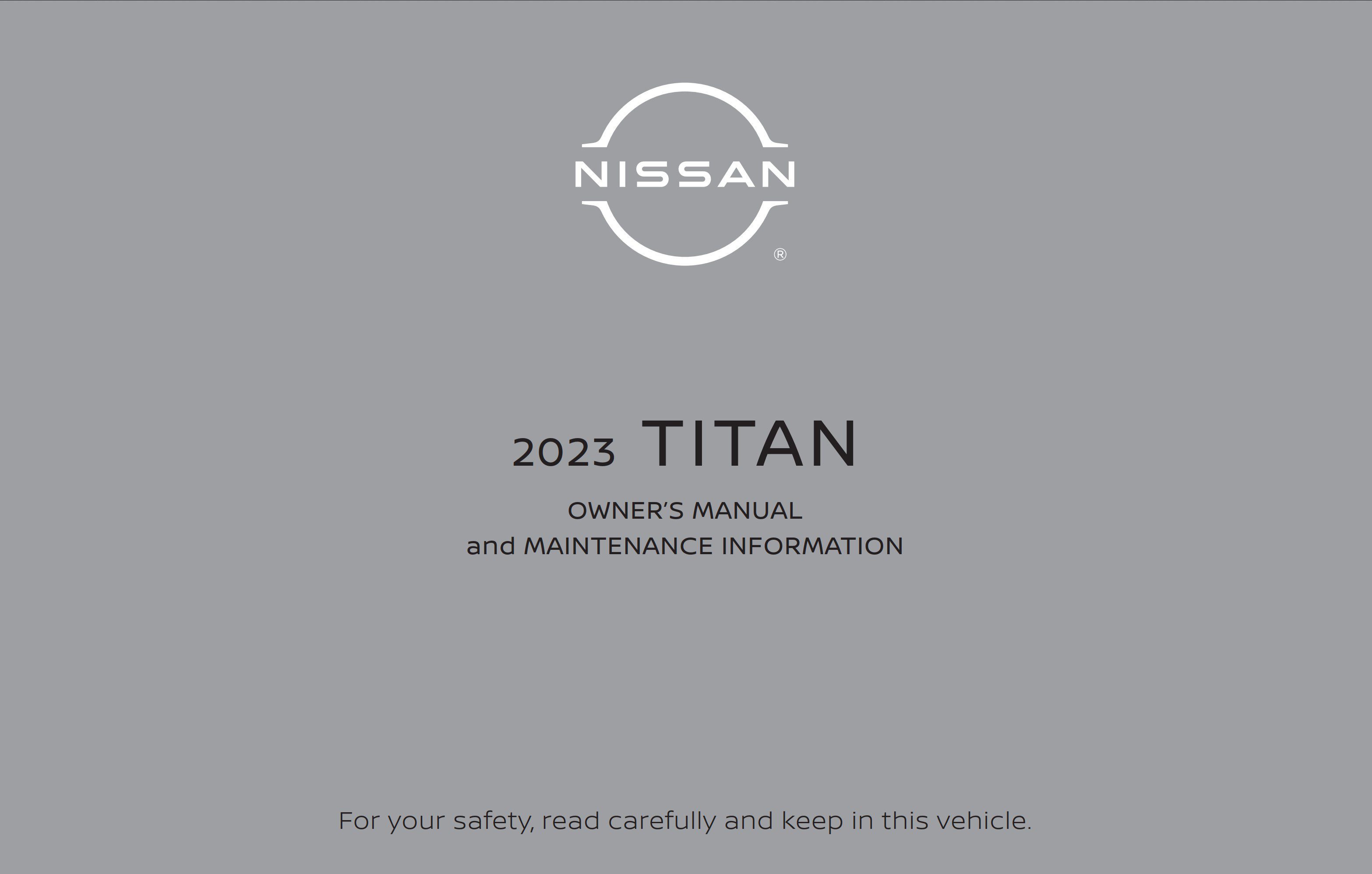 2023 nissan titan owner's manual