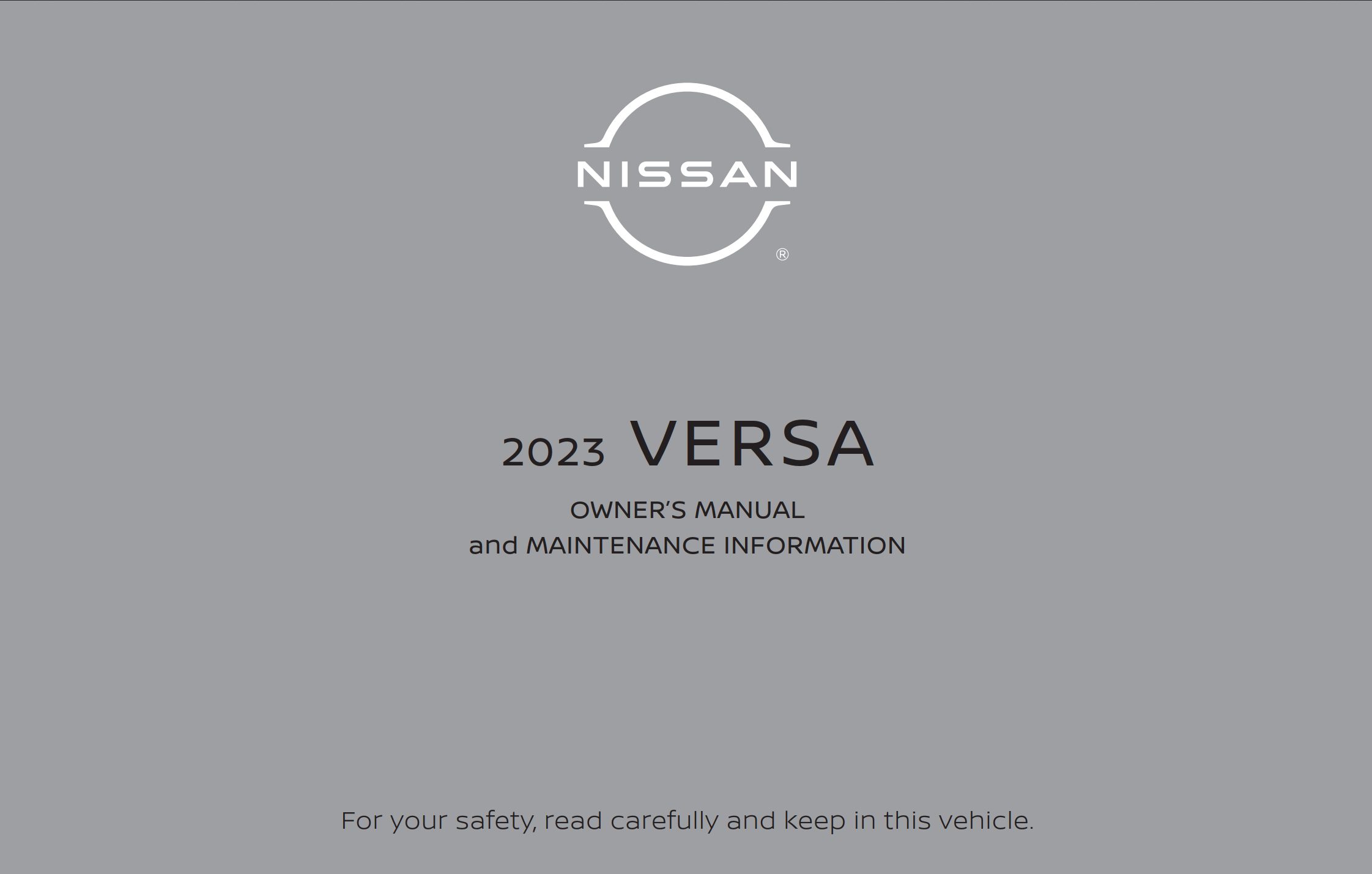 2023 nissan versa owner's manual