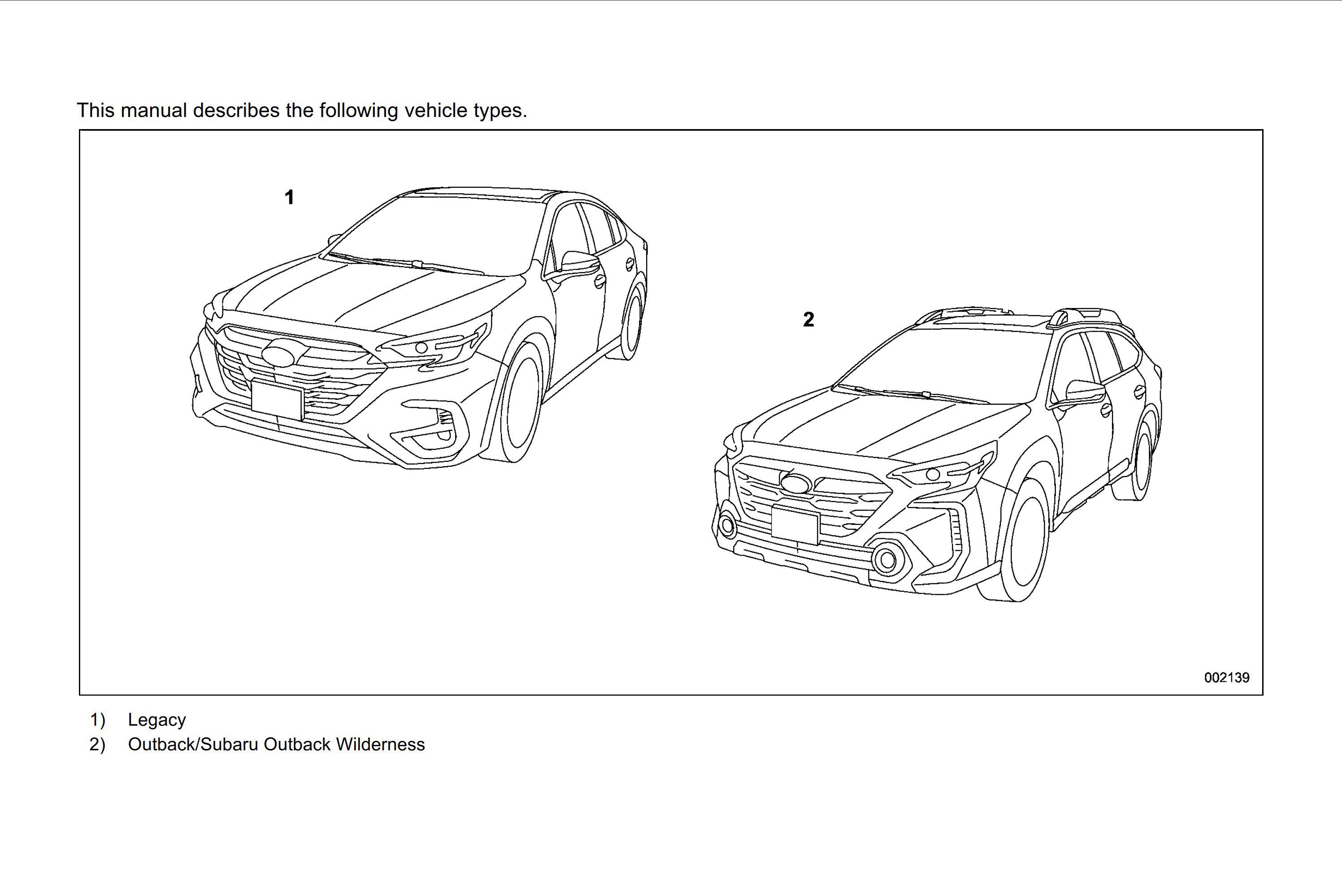 2023 subaru legacy owner's manual