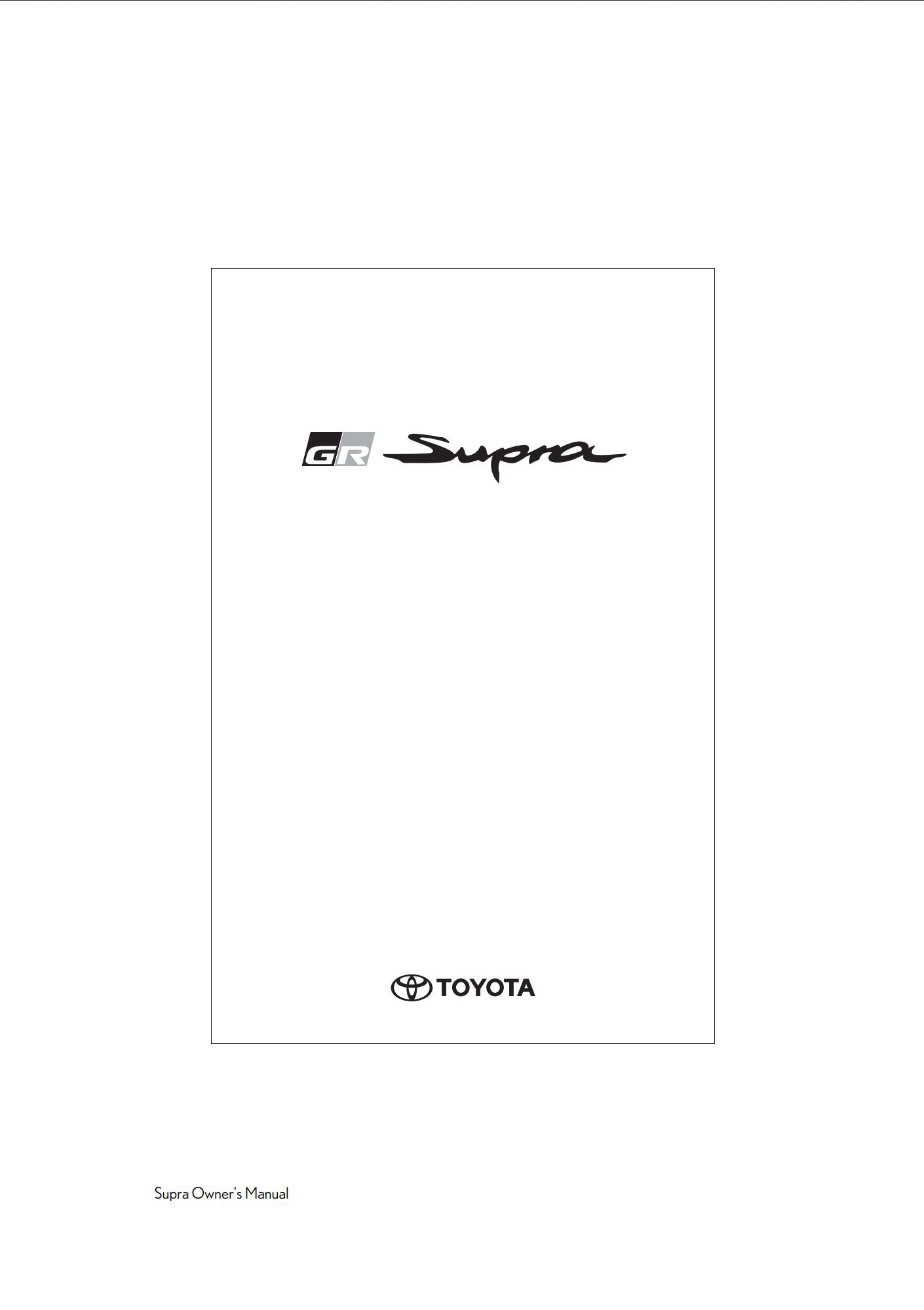 2023 toyota supra owner's manual