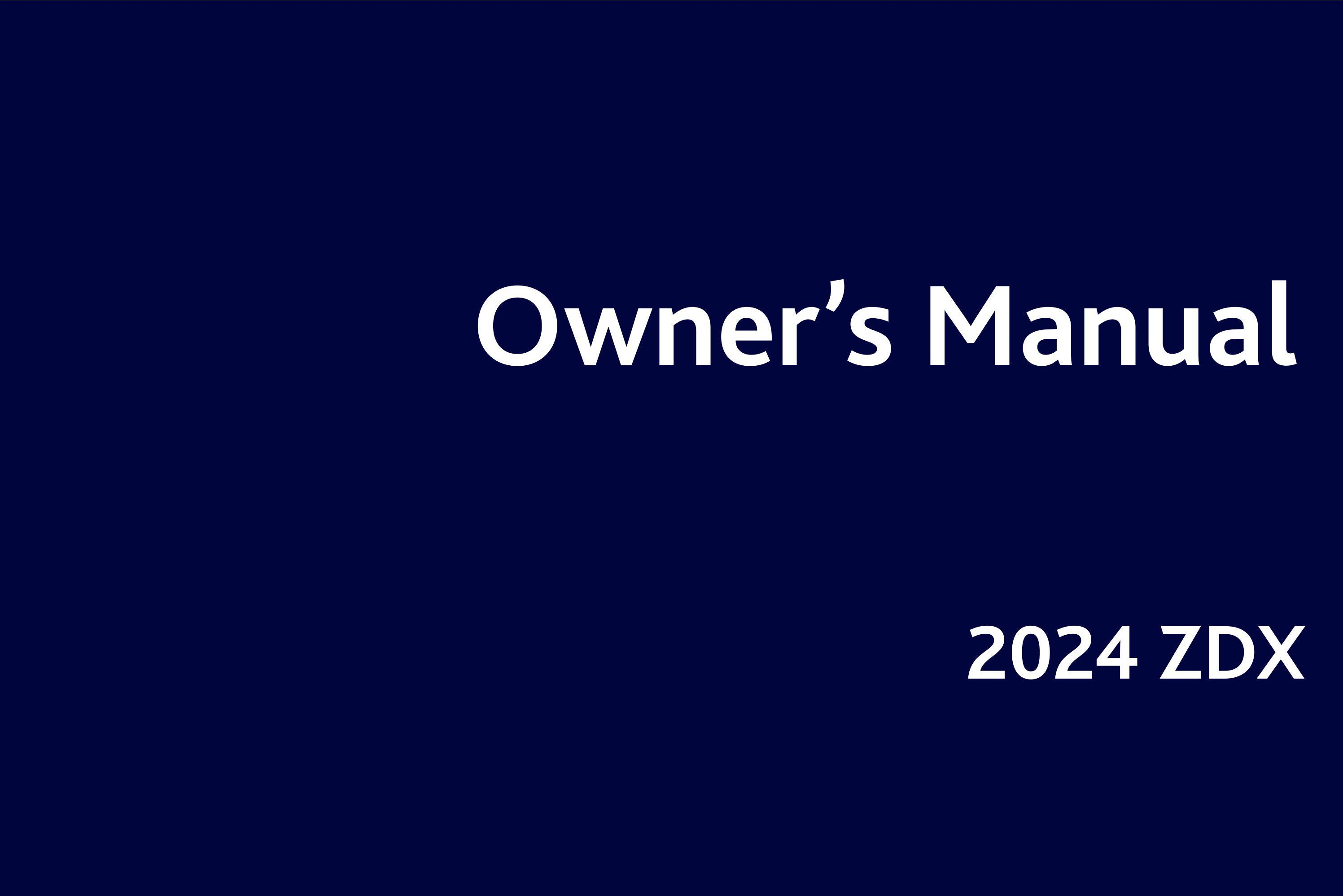 2024 acura zdx owner's manual