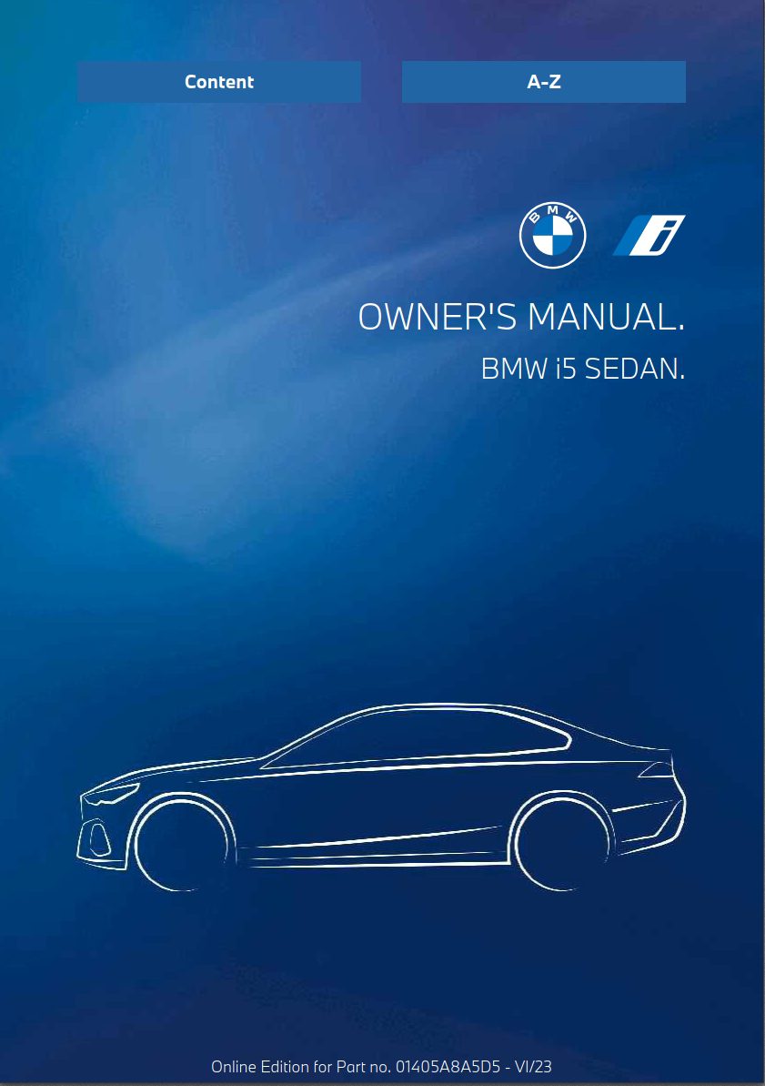 2024 bmw i5 owner's manual