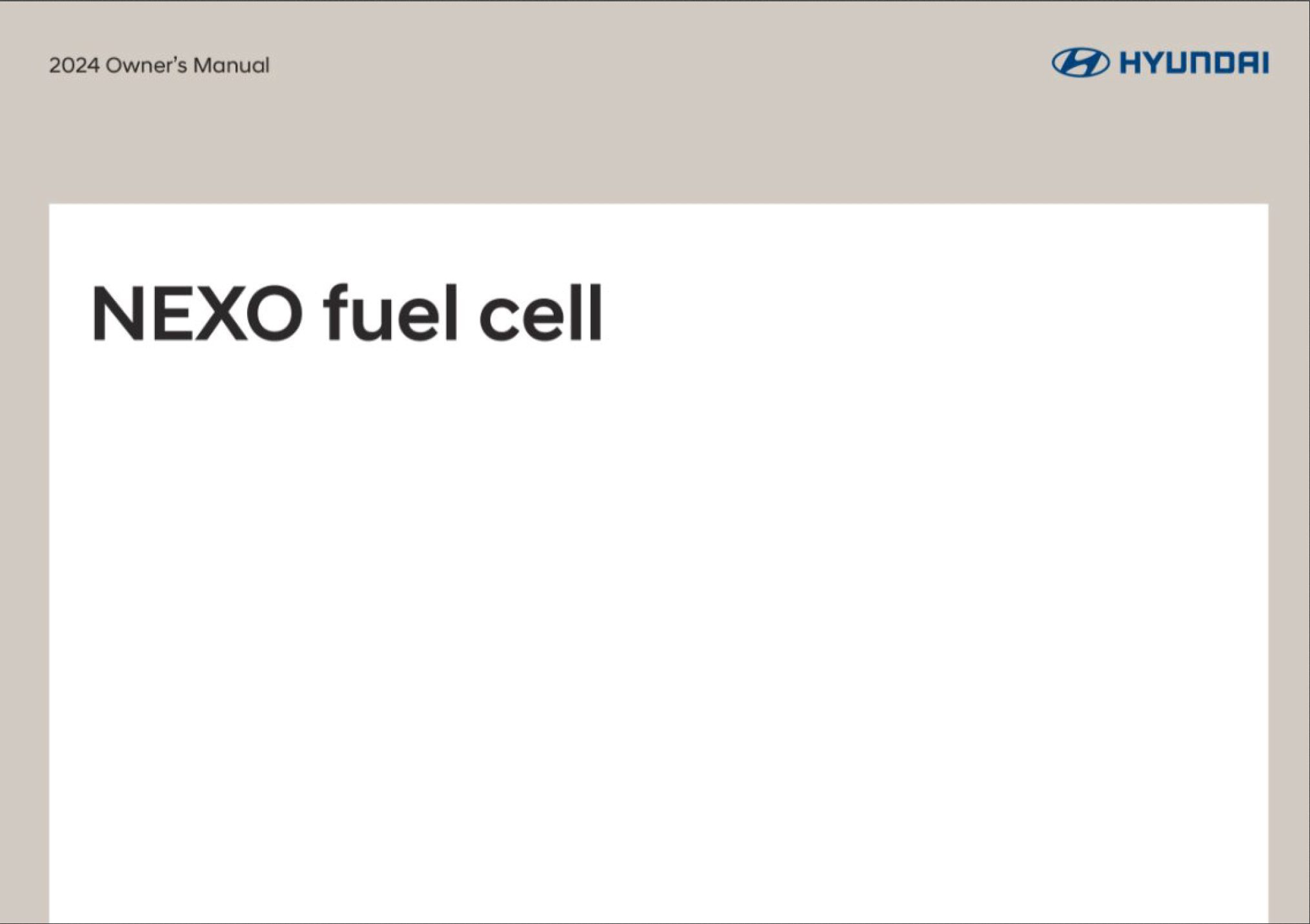 2024 hyundai nexo owner's manual