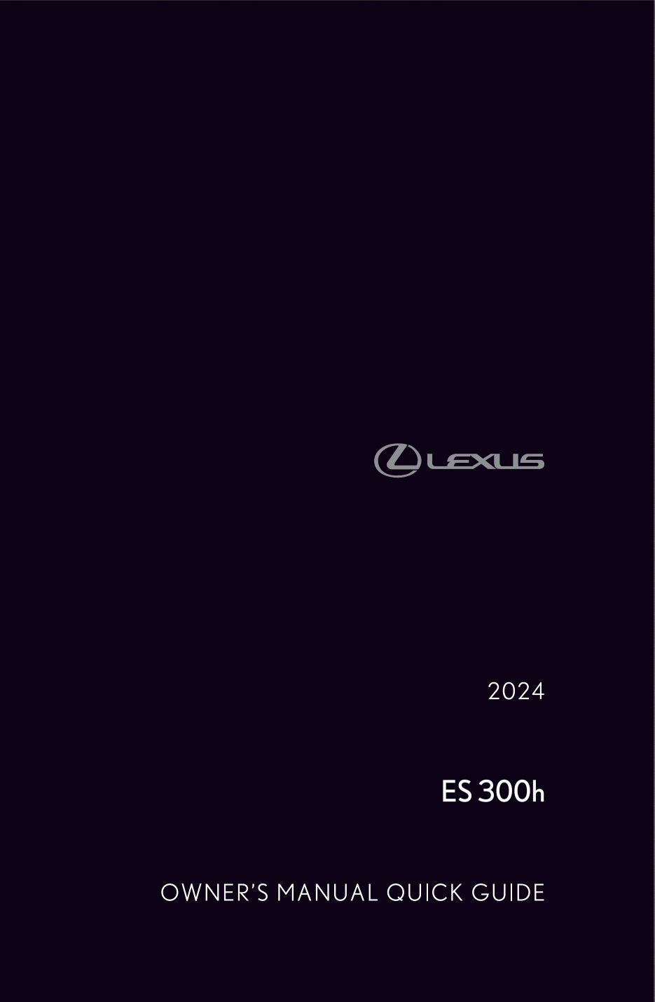 2024 lexus es 300h owner's manual