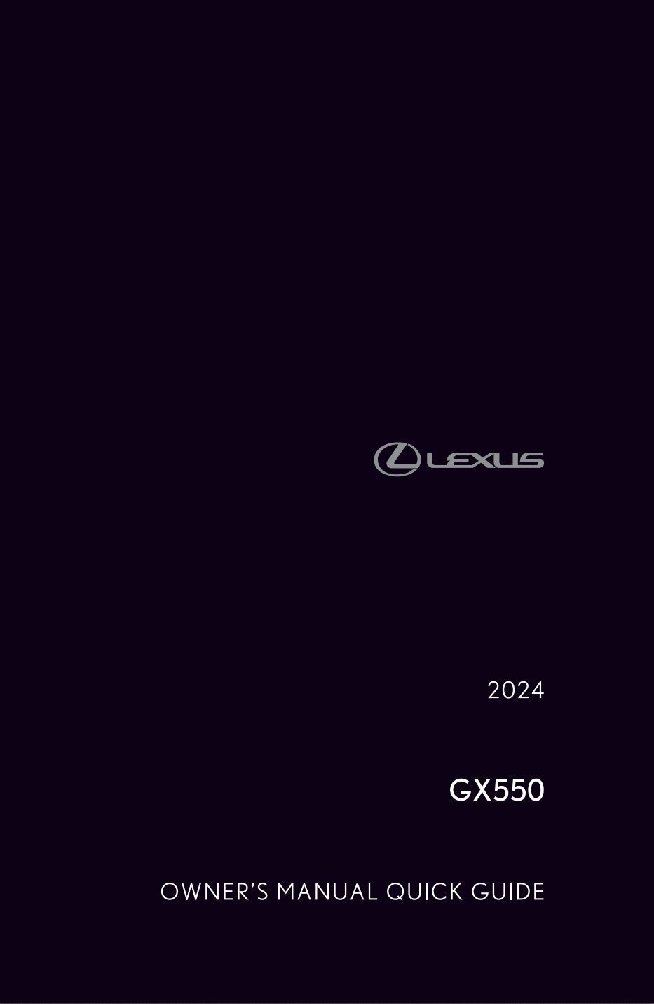 2024 lexus gx460 owner's manual