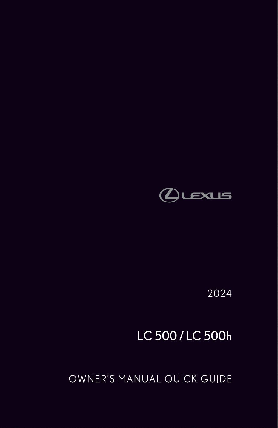 2024 lexus lc500 owner's manual