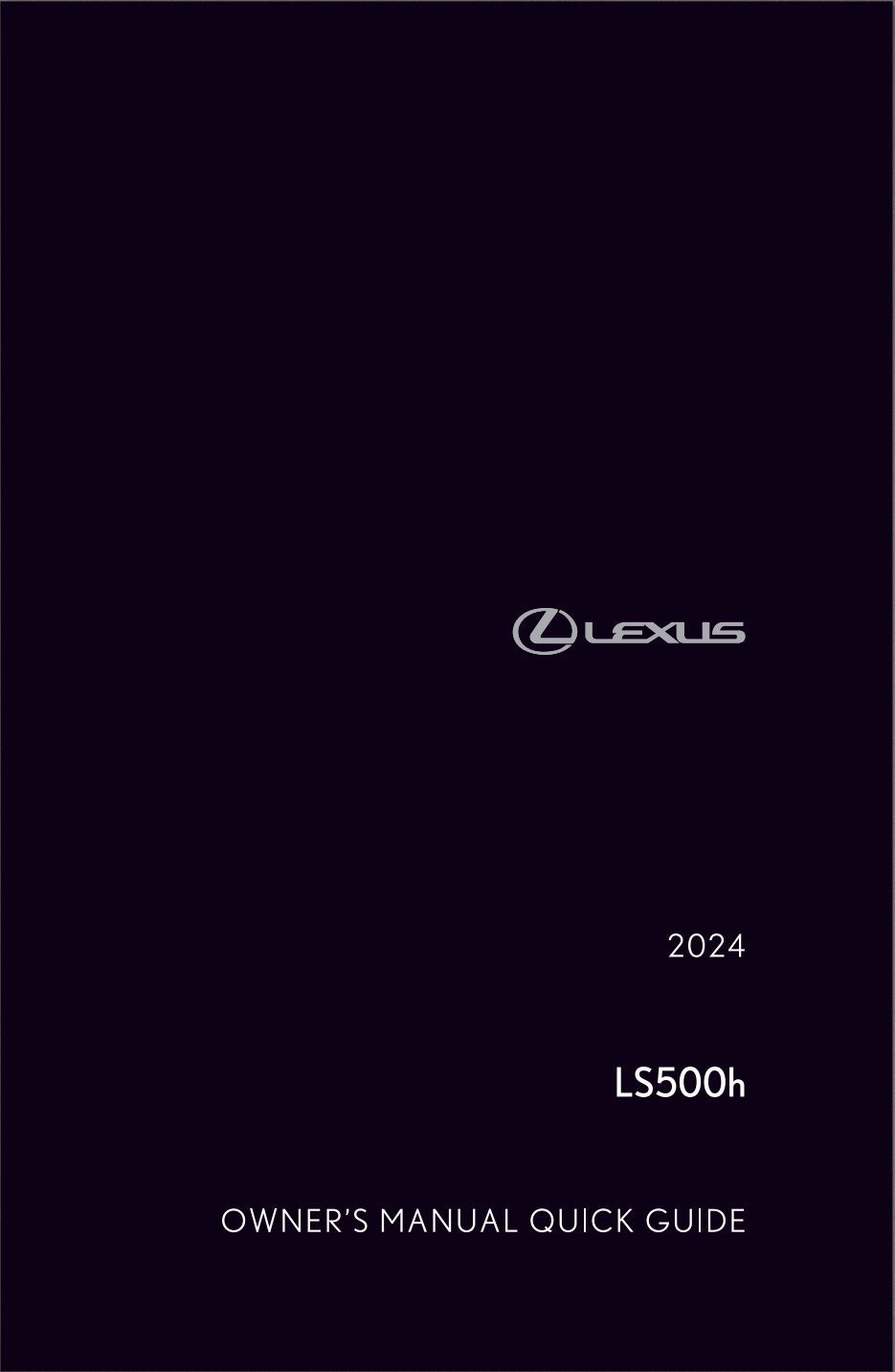 2024 lexus ls 500h owner's manual