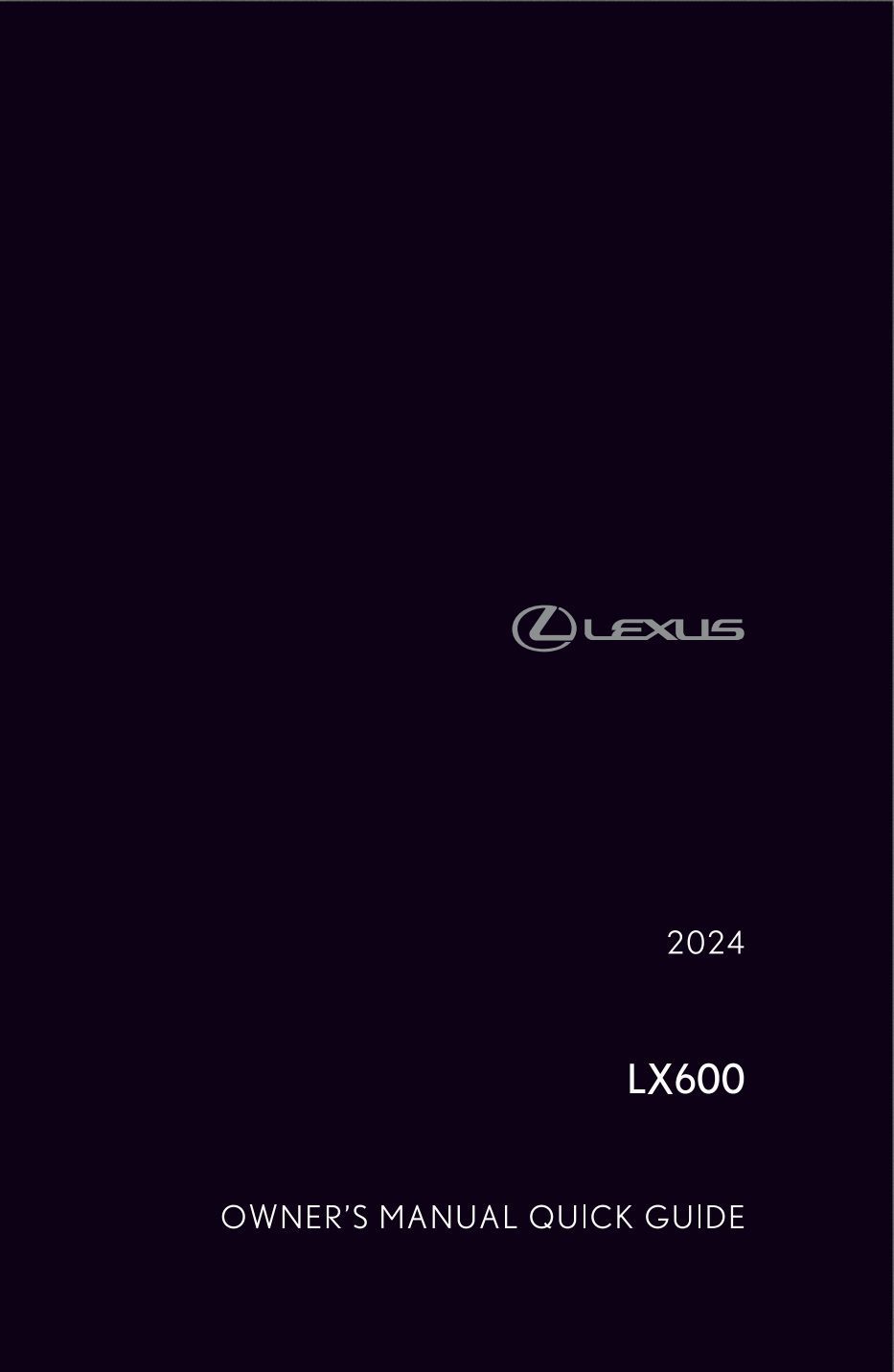 2024 lexus lx570 owner's manual