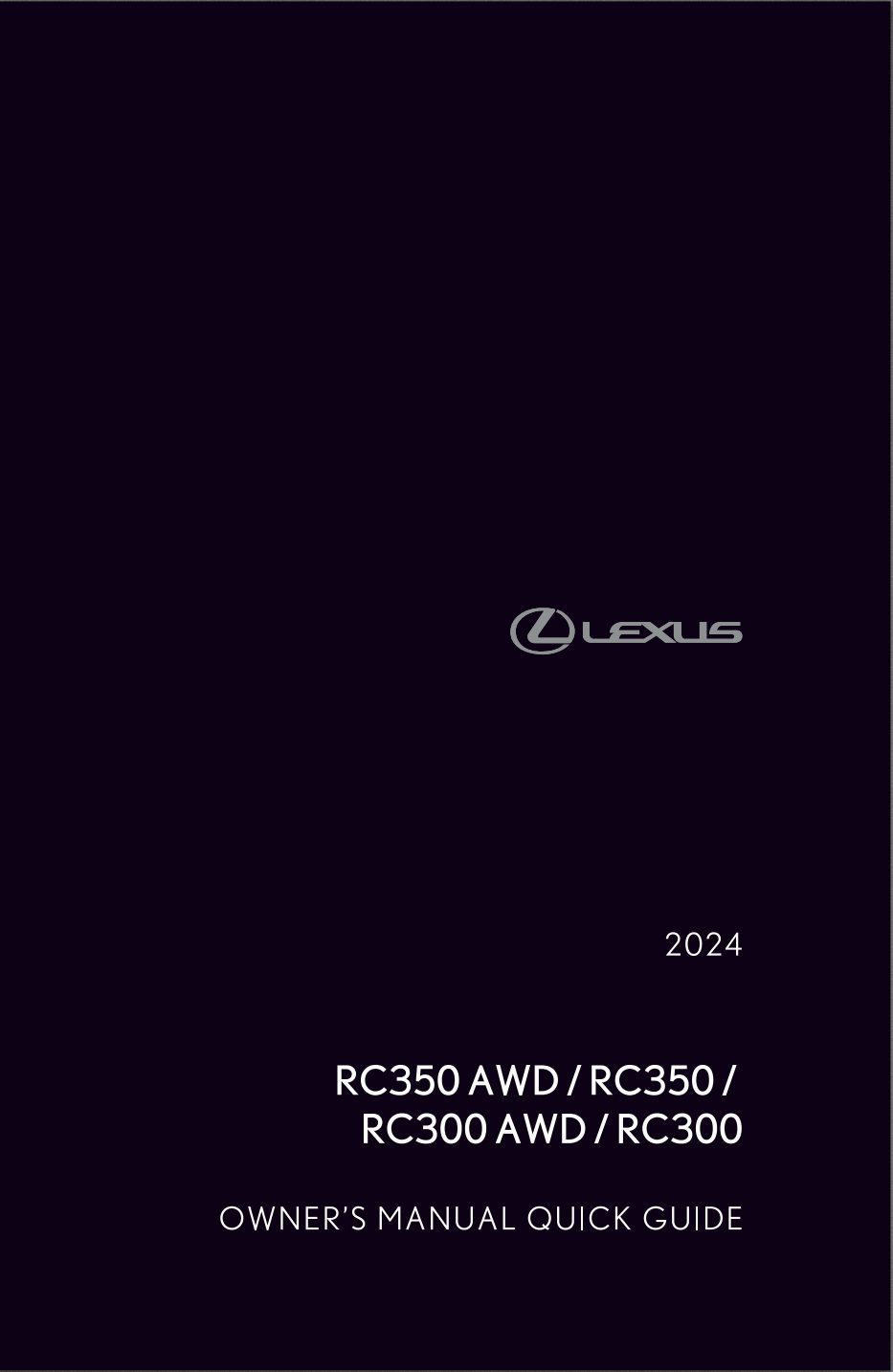 2024 lexus rc300 owner's manual