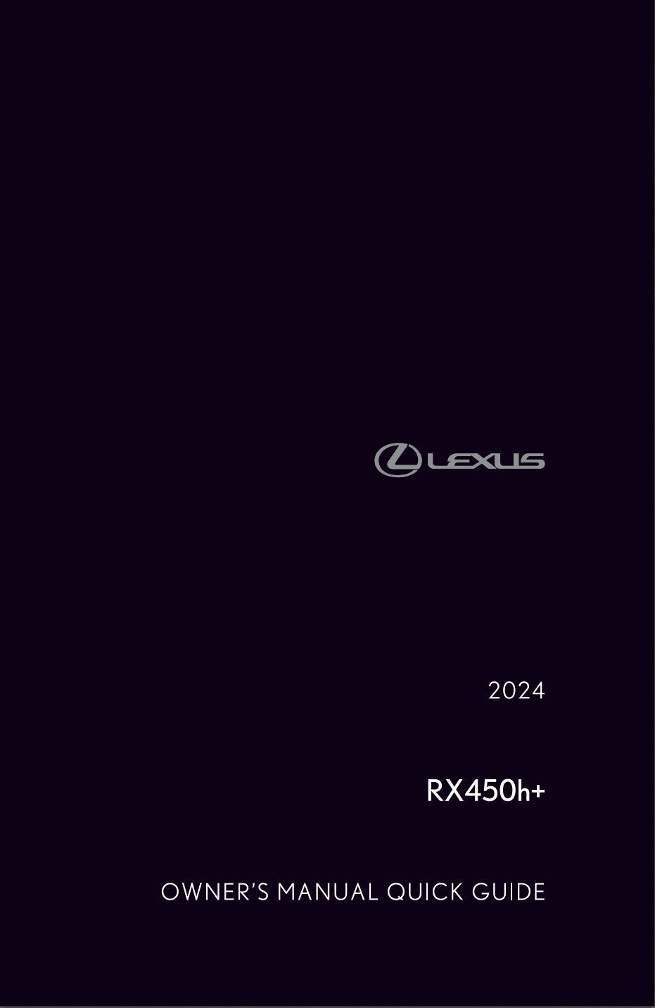 2024 lexus rx owner's manual